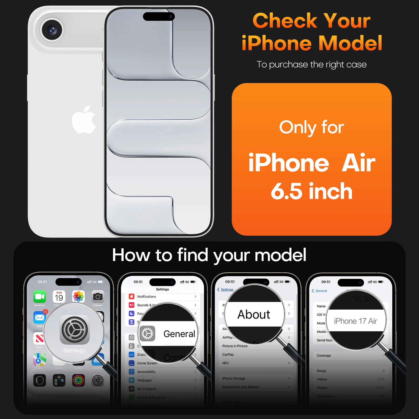 TAURI for Air 2025 Flip Case, Full Camera Protection with Screen Protector, Anti-Yellowing Military-Grade Protection Shockproof Slim Flip Case for Air 2025, Grey - Image 3