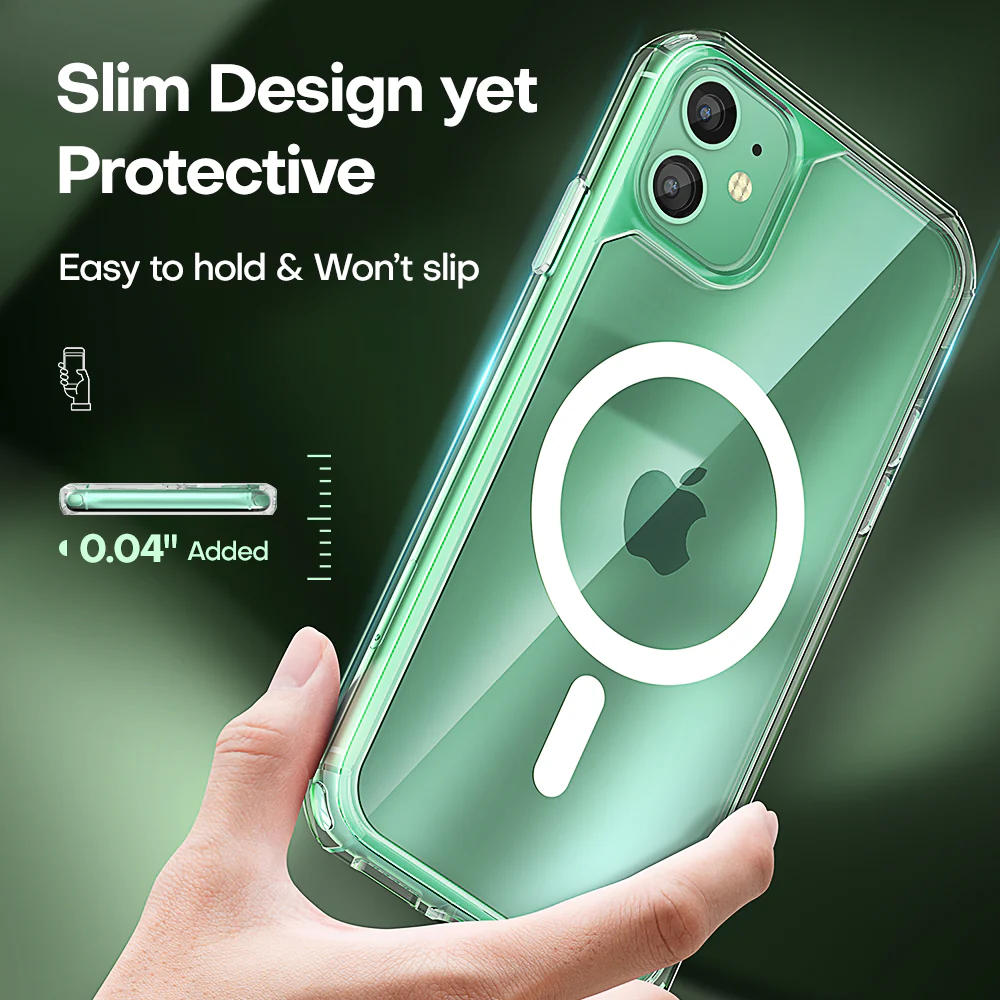 TAURI for iPhone 11 Phone Case Clear [Compatible with Magsafe], with 2X HD Screen Protector, [Military Grade Drop Protection] Shockproof Slim Case for iPhone 11 Case 6.1 inch - Image 6