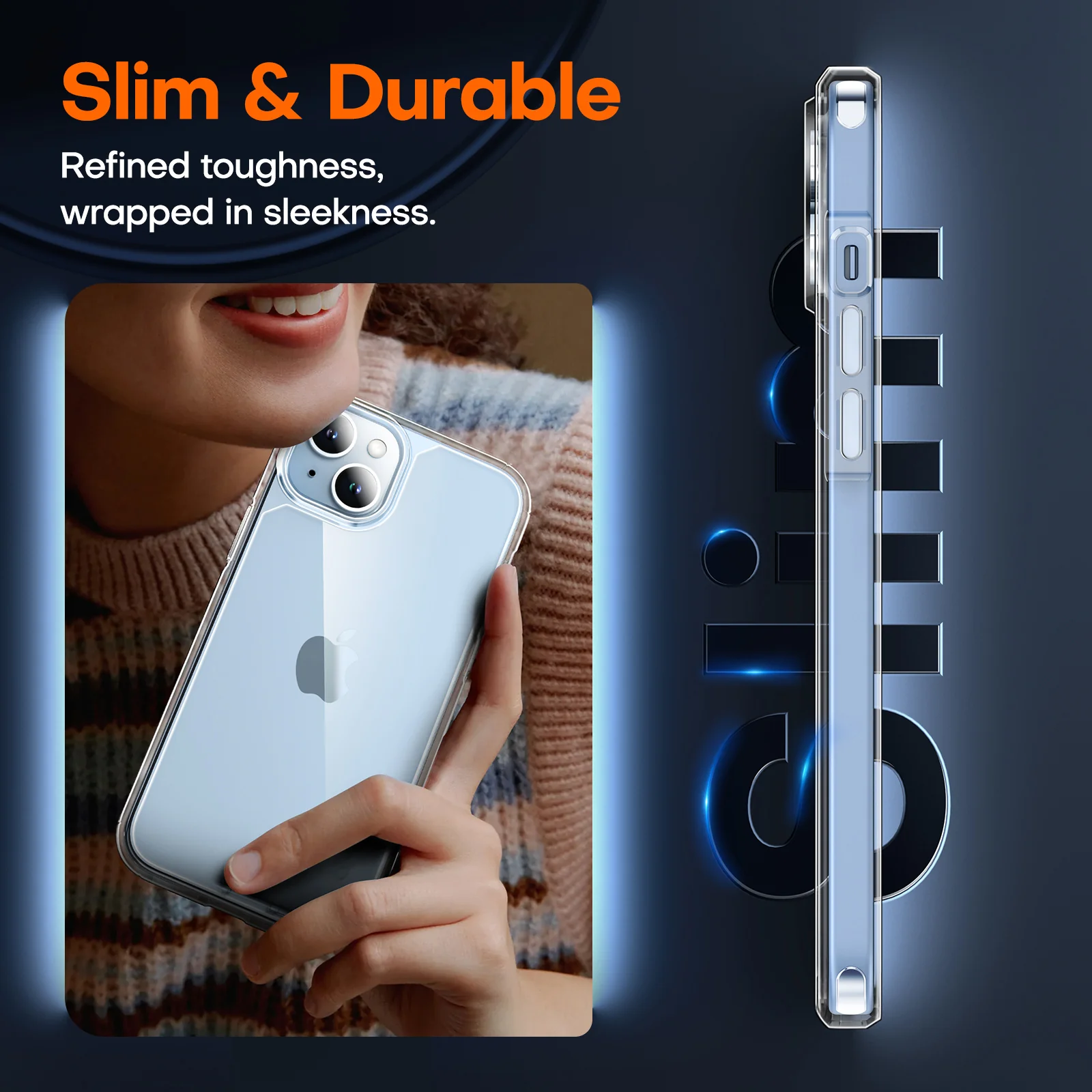 TAURI for iPhone 15 Case, [5 in 1] 1X Clear Case [Not-Yellowing] with 2X Screen Protector + 2X Camera Lens Protector, [Military Grade Drop Protection] Shockproof Slim Phone Case for iPhone 15, 6.1" - Image 6