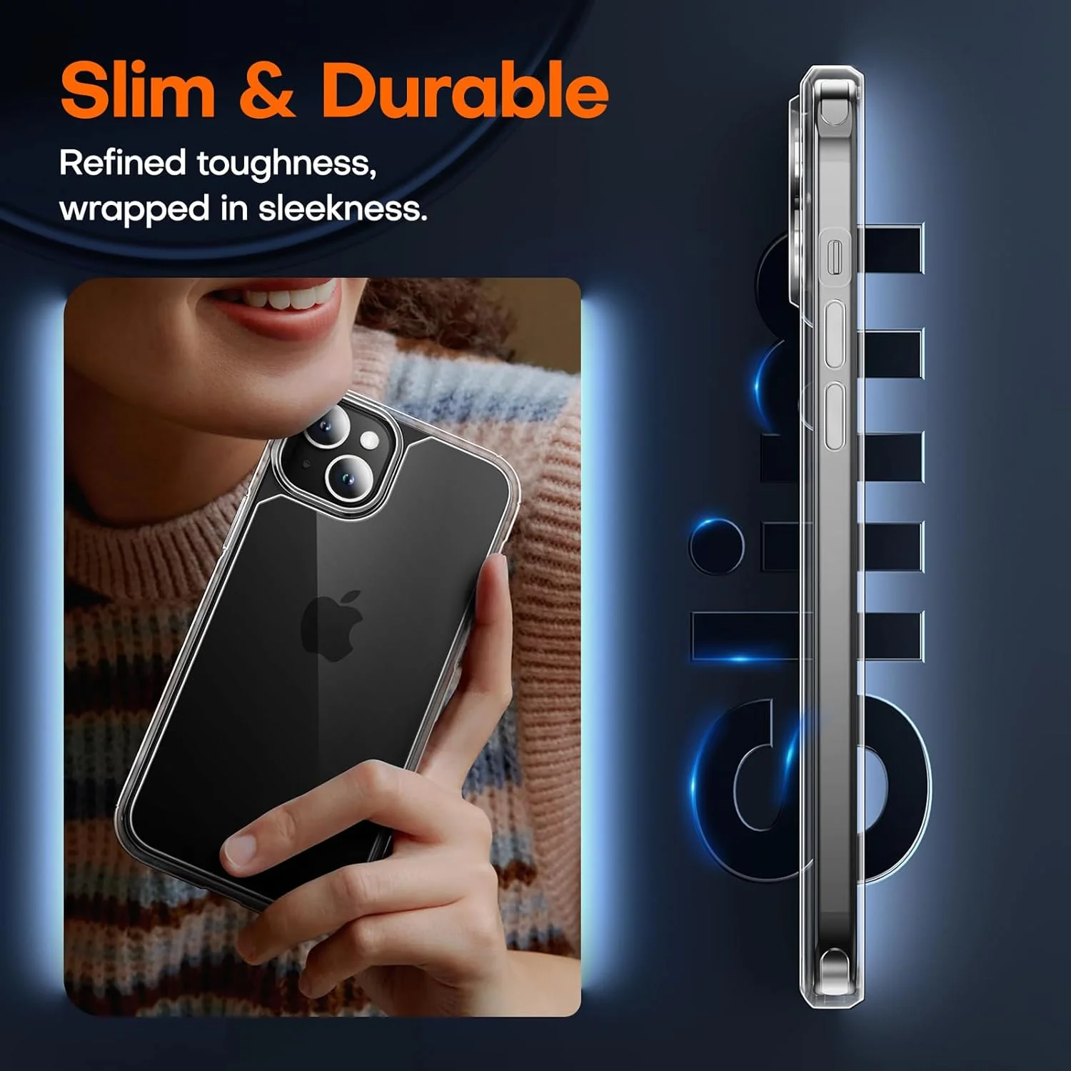 TAURI for iPhone 15 Plus Case, [5 in 1] 1X Clear Case [Not-Yellowing] with 2X Tempered Glass Screen Protector + 2X Camera Lens Protector, [Militarized Drop Defense] Slim Phone Case 6.7 inch, Clear - Image 6