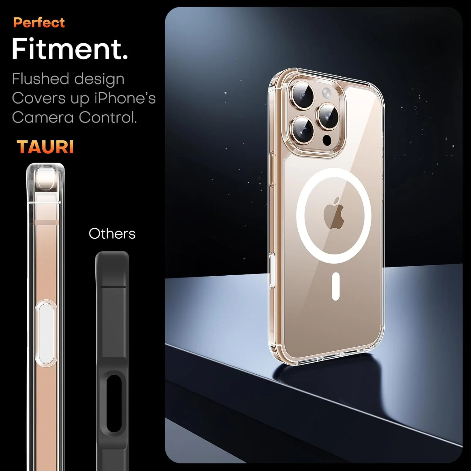 TAURI for iPhone 16 Pro Max Case with Camera Control Button, Compatible with MagSafe [Anti-Yellowing], Military-Grade Protection, Slim Shockproof Magnetic Case for iPhone 16 Pro Max 6.9", Clear - Image 3