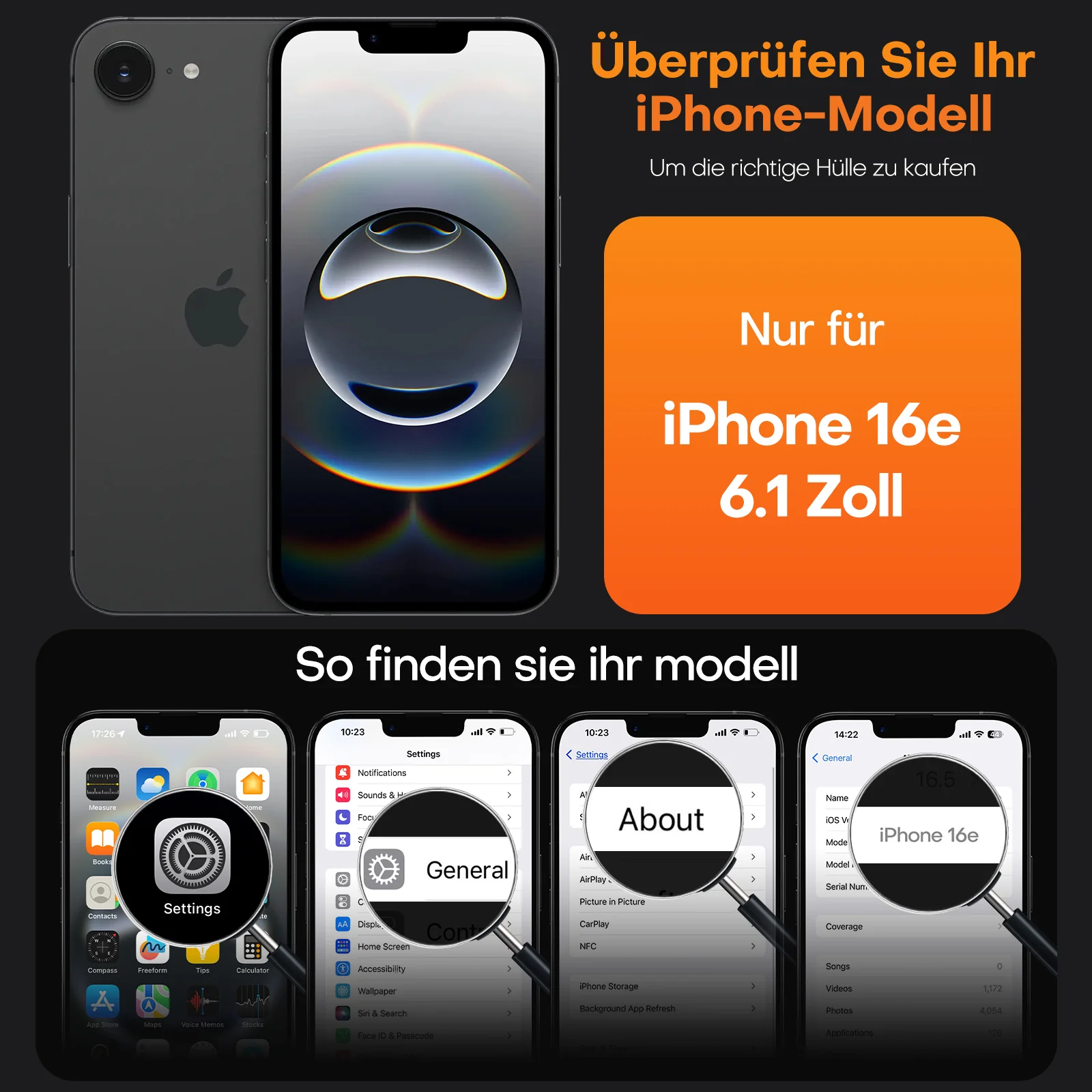 TAURI for iPhone 16e Case, [Compatible with MagSafe] with Screen Protectors, Shockproof Military-Grade Protection, Translucent Matte Magnetic Case for iPhone 16e, Matte Black - Image 6