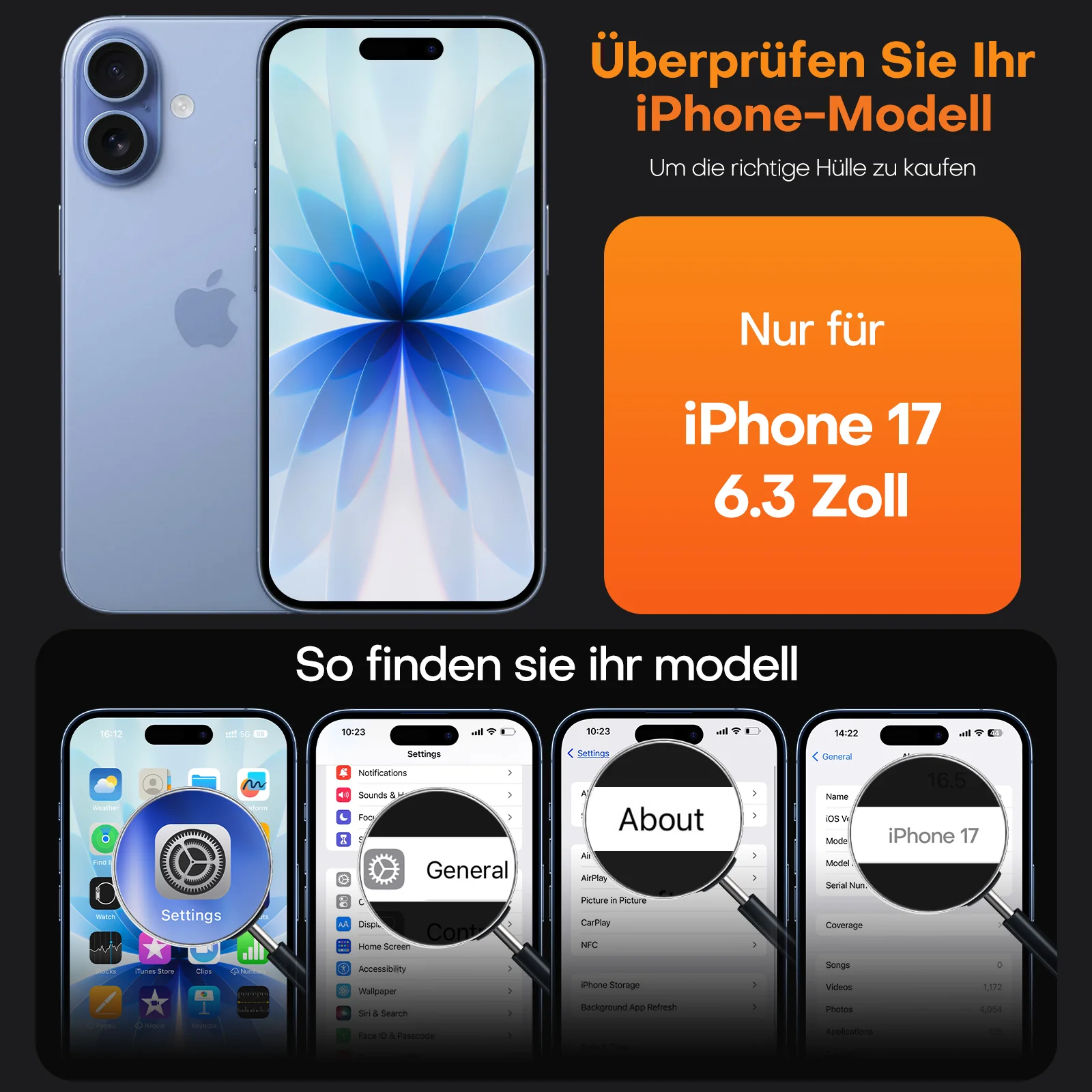 TAURI for iPhone 17 Case, Anti-Yellowing with Screen Protector, Military-Grade Protection Shockproof Slim Phone Case for iPhone 17, Blue - Image 2