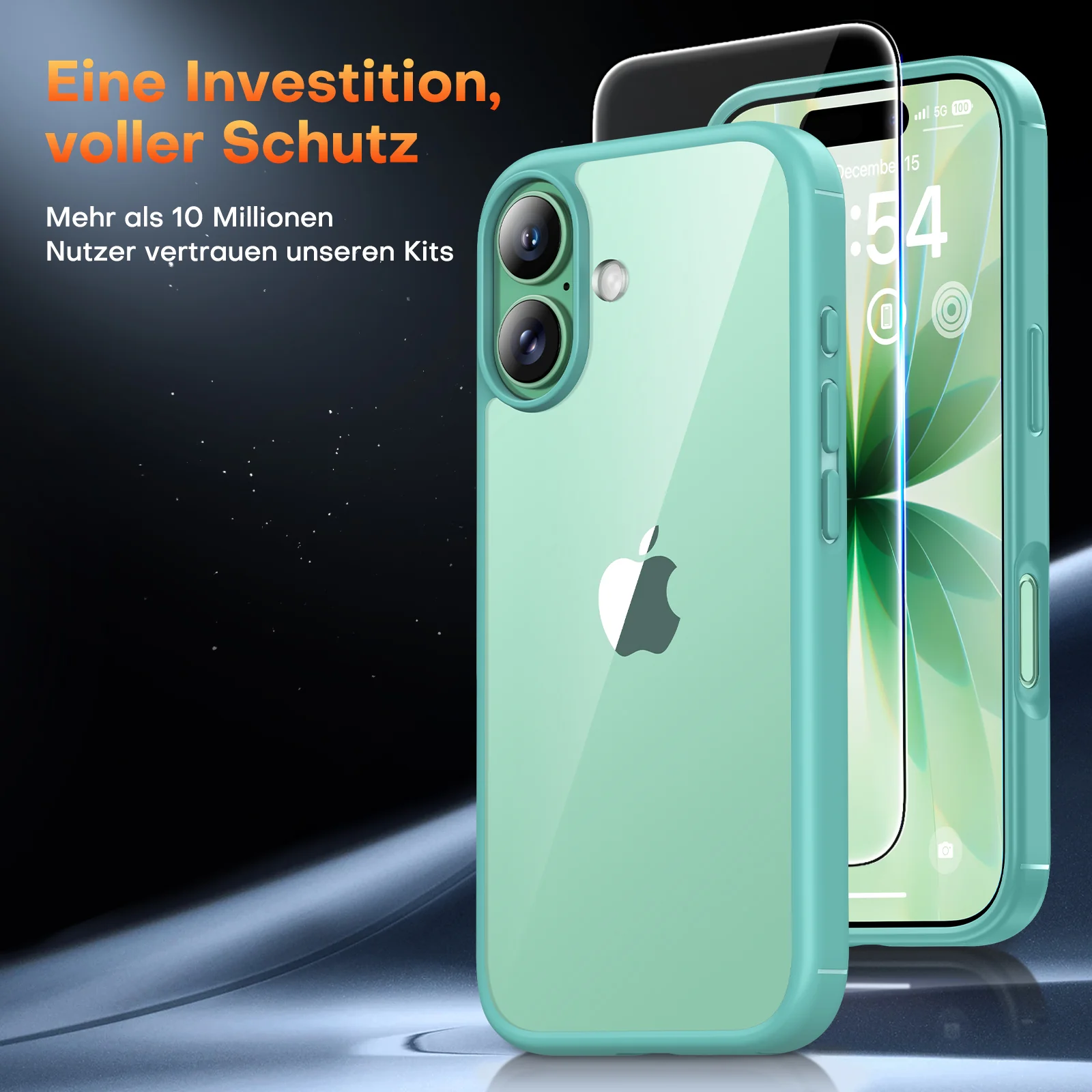 TAURI for iPhone 17 Case, Anti-Yellowing with Screen Protector, Military-Grade Protection Shockproof Slim Phone Case for iPhone 17, Green - Image 3