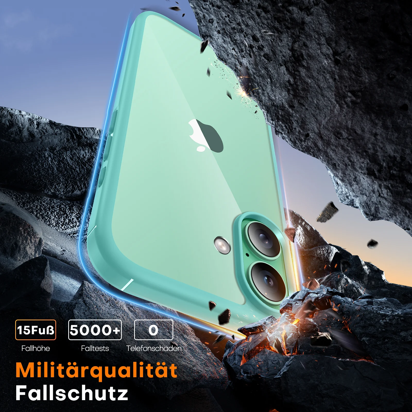 TAURI for iPhone 17 Case, Anti-Yellowing with Screen Protector, Military-Grade Protection Shockproof Slim Phone Case for iPhone 17, Green - Image 5