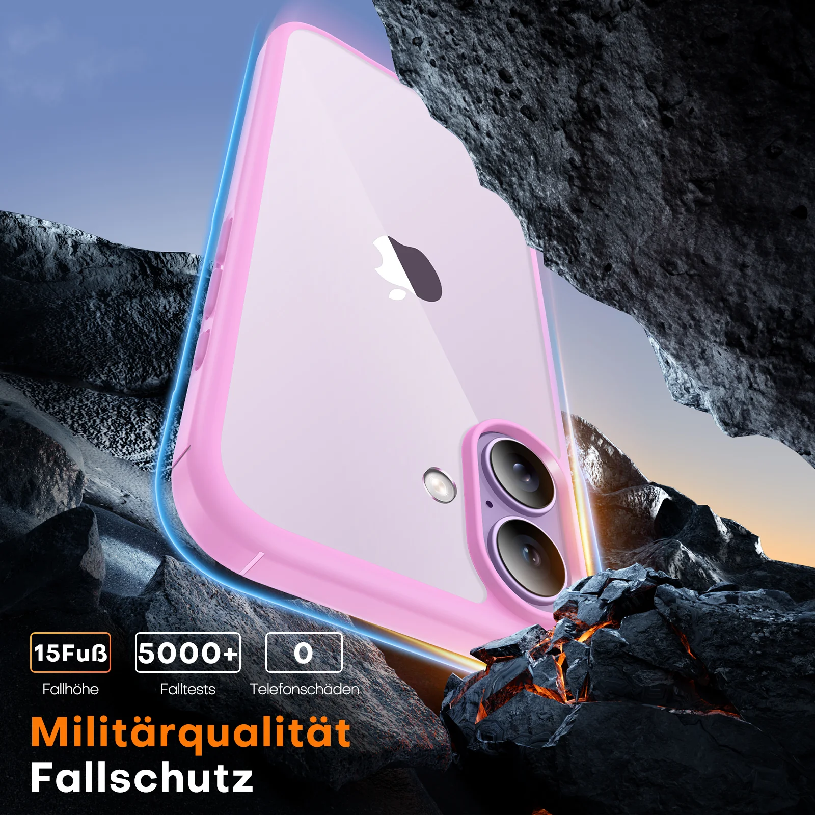 TAURI for iPhone 17 Case, Anti-Yellowing with Screen Protector, Military-Grade Protection Shockproof Slim Phone Case for iPhone 17, Pink - Image 5