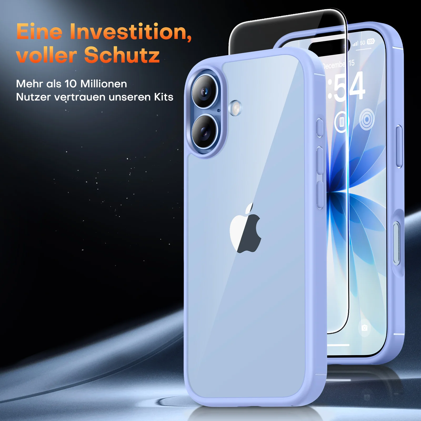 TAURI for iPhone 17 Case, Anti-Yellowing with Screen Protector, Military-Grade Protection Shockproof Slim Phone Case for iPhone 17, Star Blue - Image 3