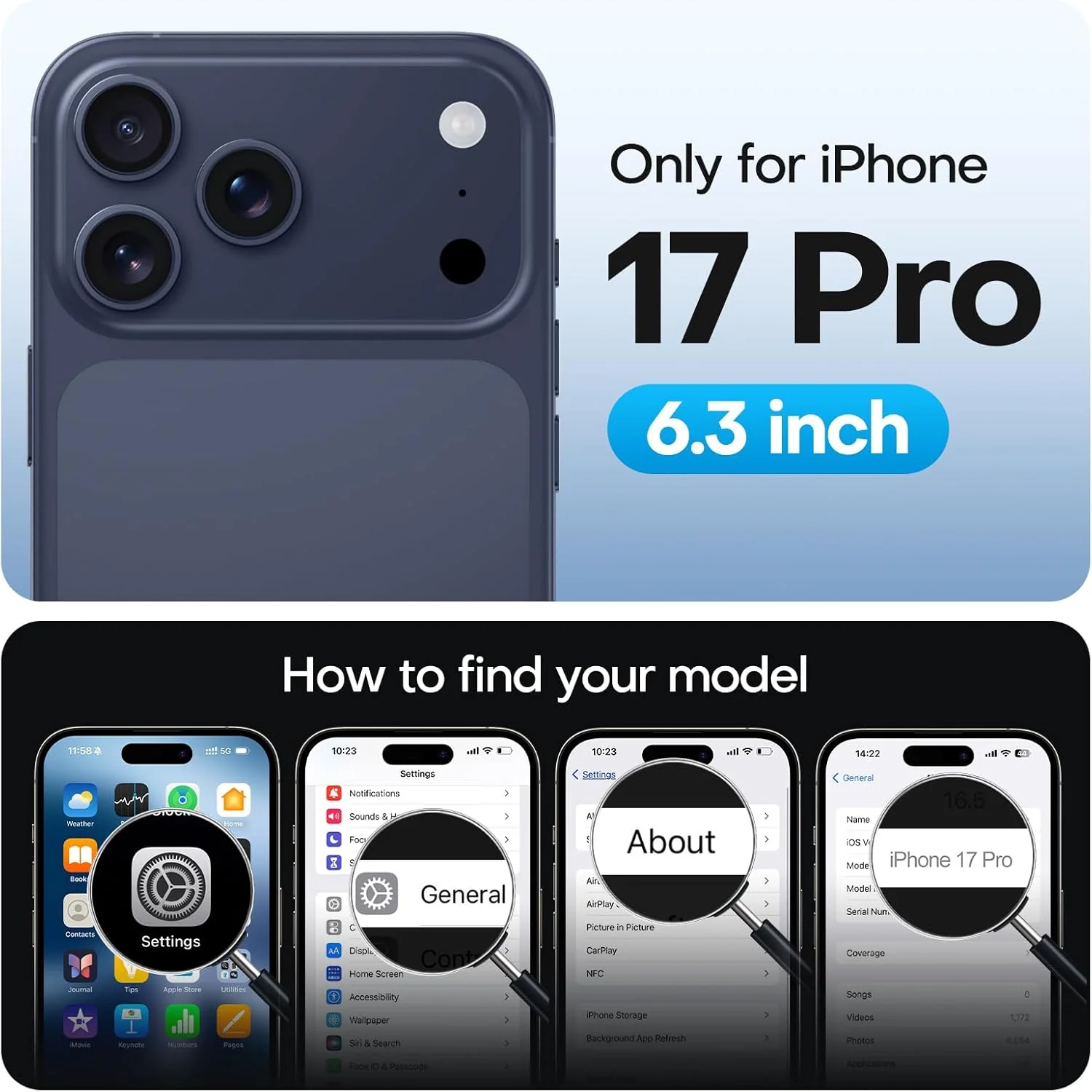 TAURI for iPhone 17 Pro Case, Compatible with MagSafe, (Full Camera Protection) Camera Control Cover Solid-Color Matte Magnetic Phone Case for 17 Pro 6.3", Blue - Image 2