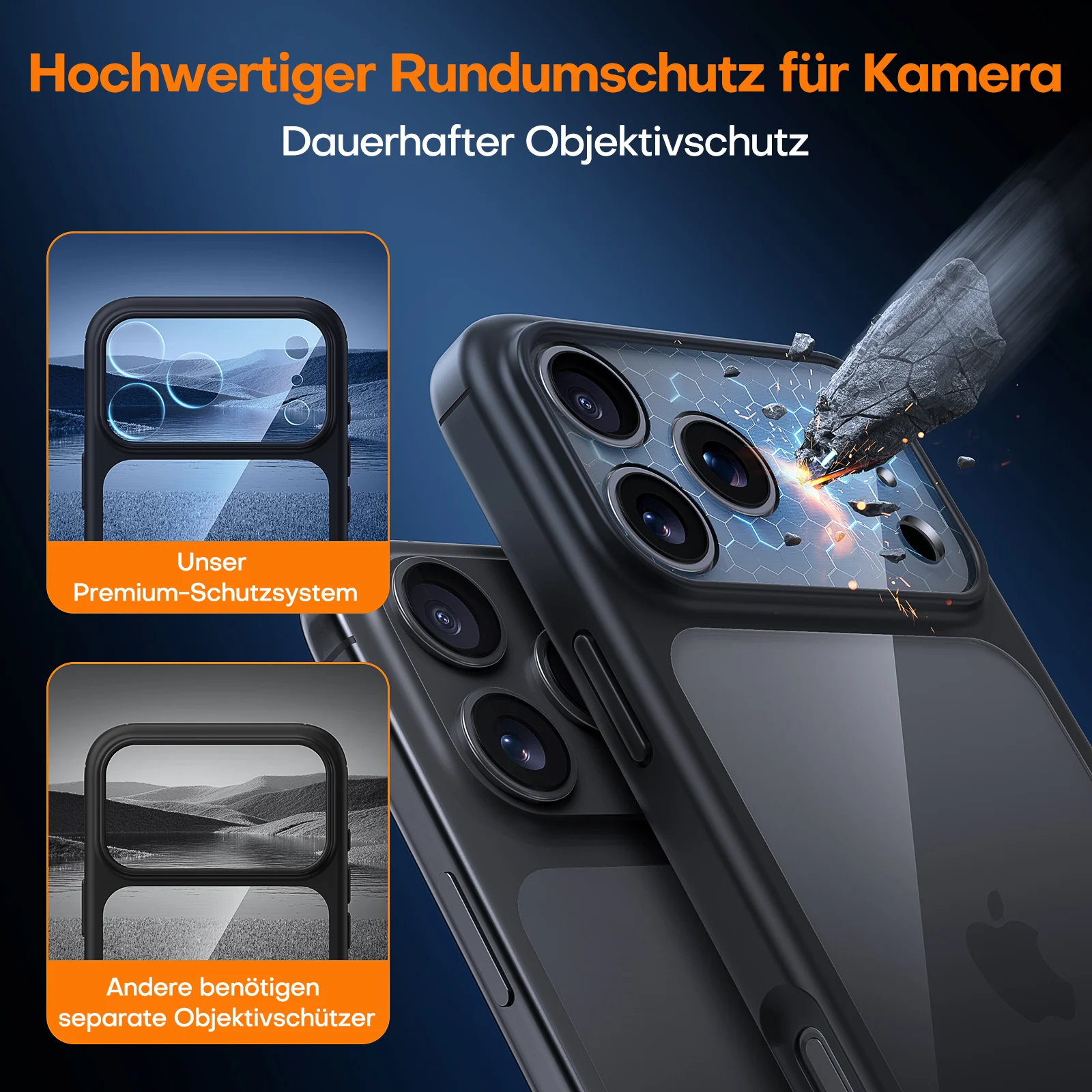 TAURI for iPhone 17 Pro Case, Full Camera Protection with Screen Protector, Anti-Yellowing Military-Grade Protection Shockproof Slim Phone Case for iPhone 17 Pro, Black - Image 7