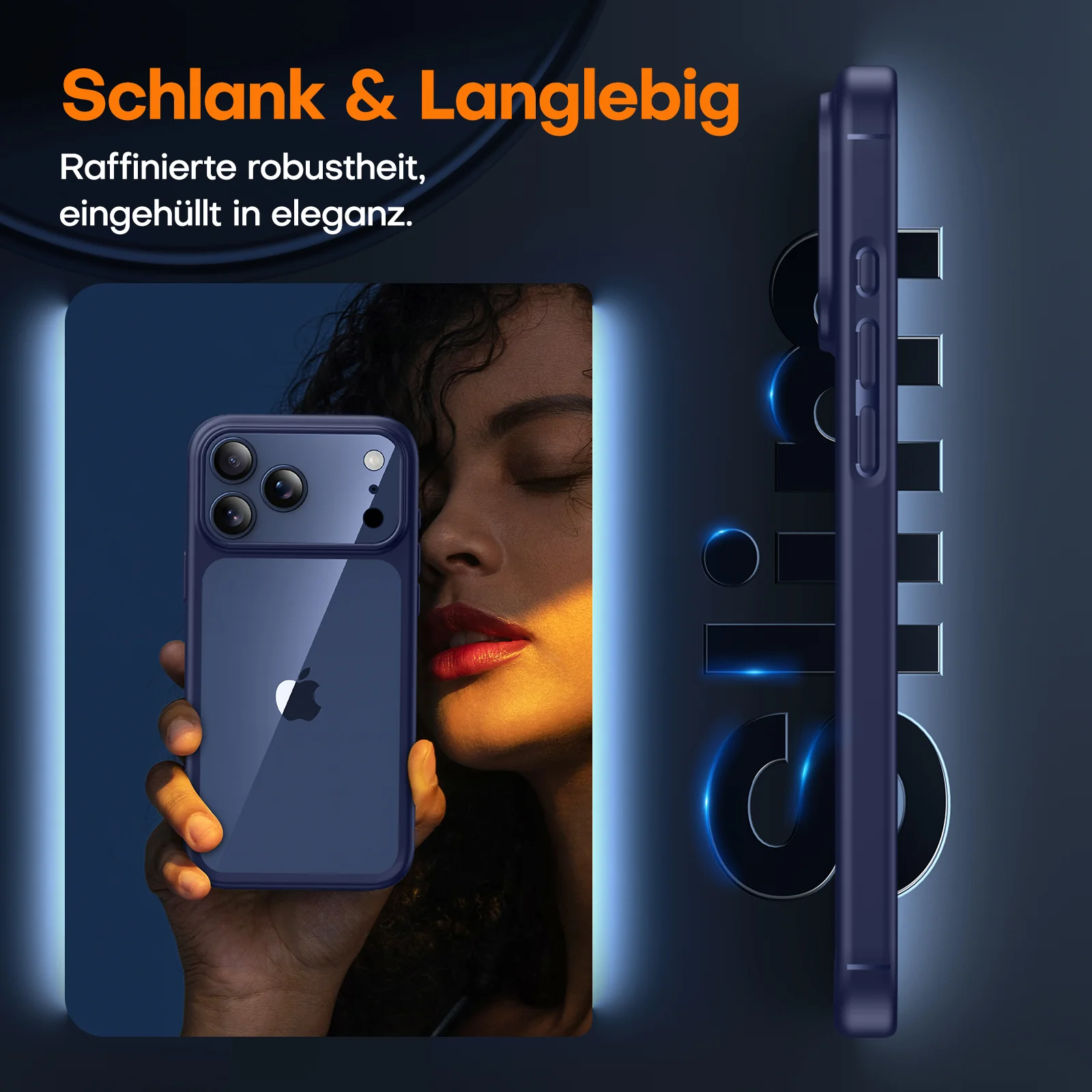 TAURI for iPhone 17 Pro Case, Full Camera Protection with Screen Protector, Anti-Yellowing Military-Grade Protection Shockproof Slim Phone Case for iPhone 17 Pro, Blue - Image 5
