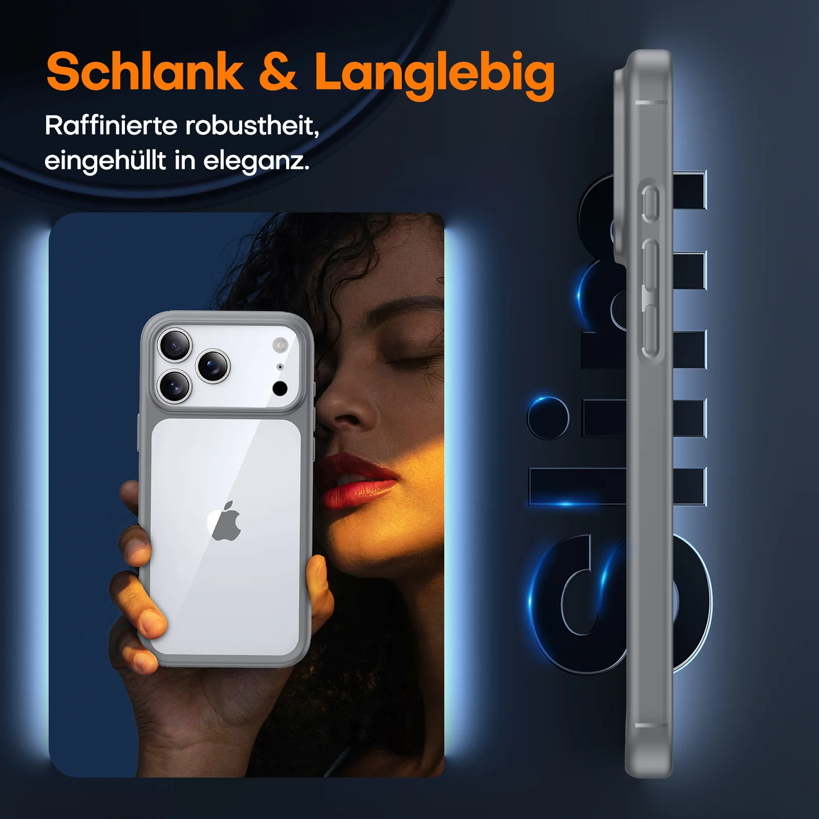 TAURI for iPhone 17 Pro Case, Full Camera Protection with Screen Protector, Anti-Yellowing Military-Grade Protection Shockproof Slim Phone Case for iPhone 17 Pro, Grey - Image 5
