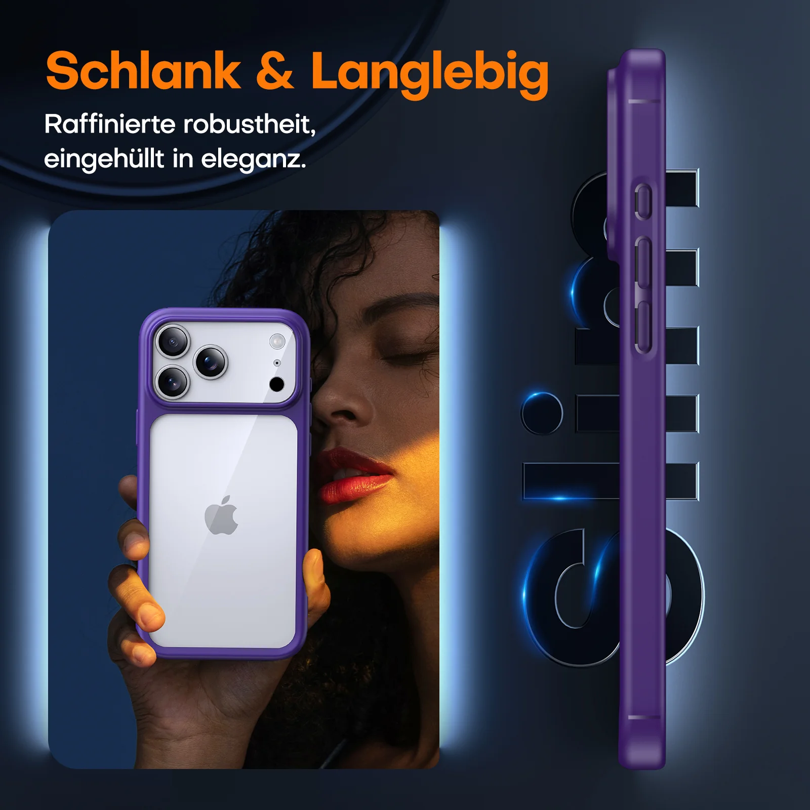 TAURI for iPhone 17 Pro Case, Full Camera Protection with Screen Protector, Anti-Yellowing Military-Grade Protection Shockproof Slim Phone Case for iPhone 17 Pro, Purple - Image 5