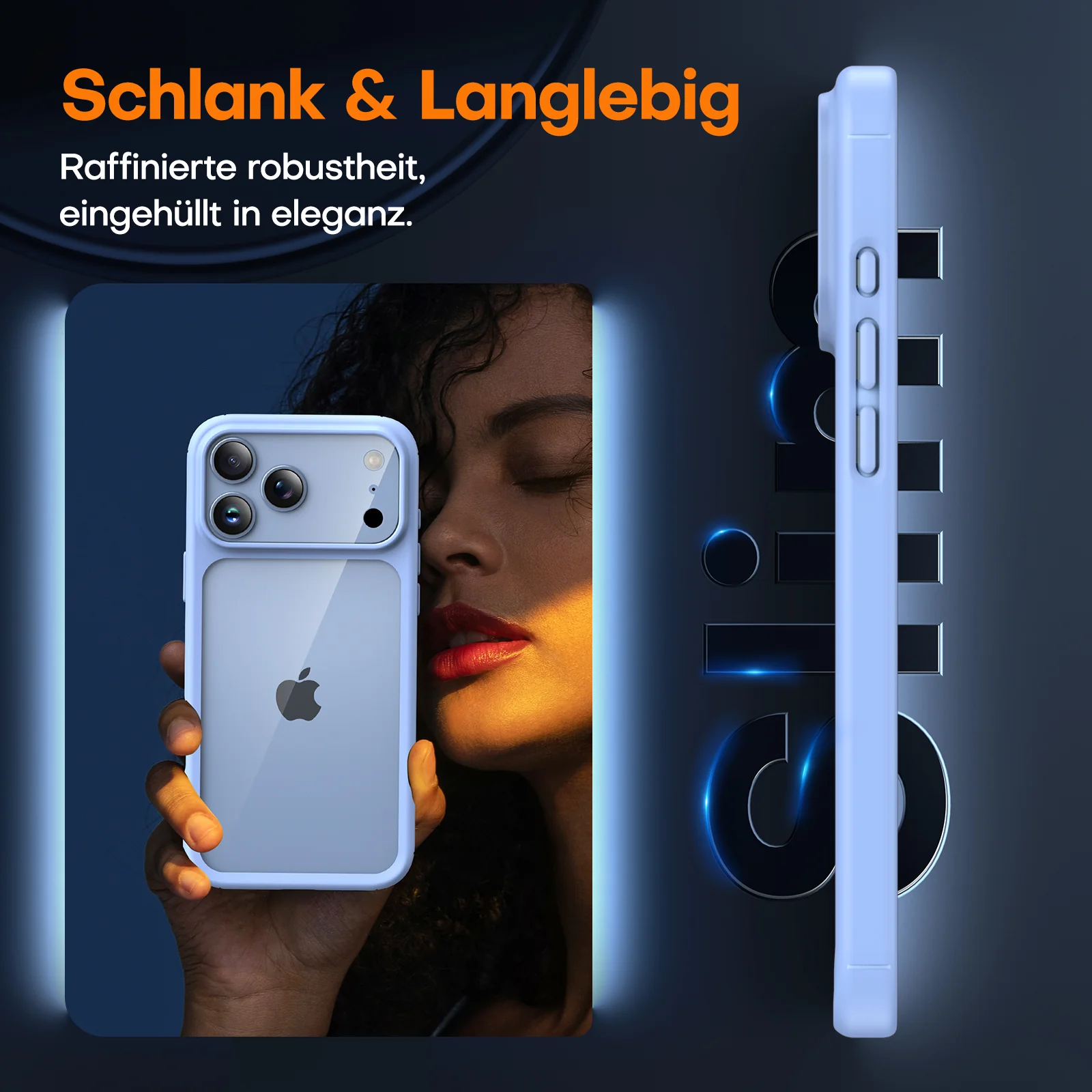 TAURI for iPhone 17 Pro Case, Full Camera Protection with Screen Protector, Anti-Yellowing Military-Grade Protection Shockproof Slim Phone Case for iPhone 17 Pro, Star Blue - Image 4
