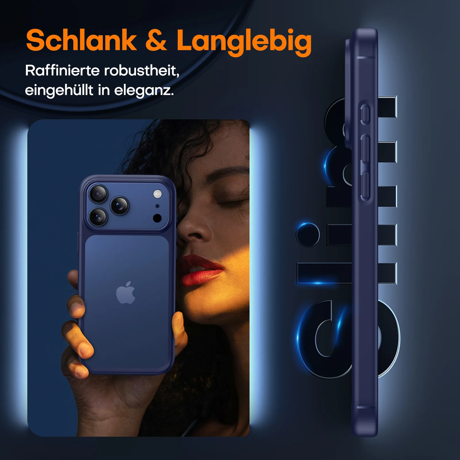 TAURI for iPhone 17 Pro Case, Full Camera Protection with Screen Protector, Translucent Matte Military-Grade Protection Shockproof Slim Phone Case for iPhone 17 Pro, Matte Blue - Image 5