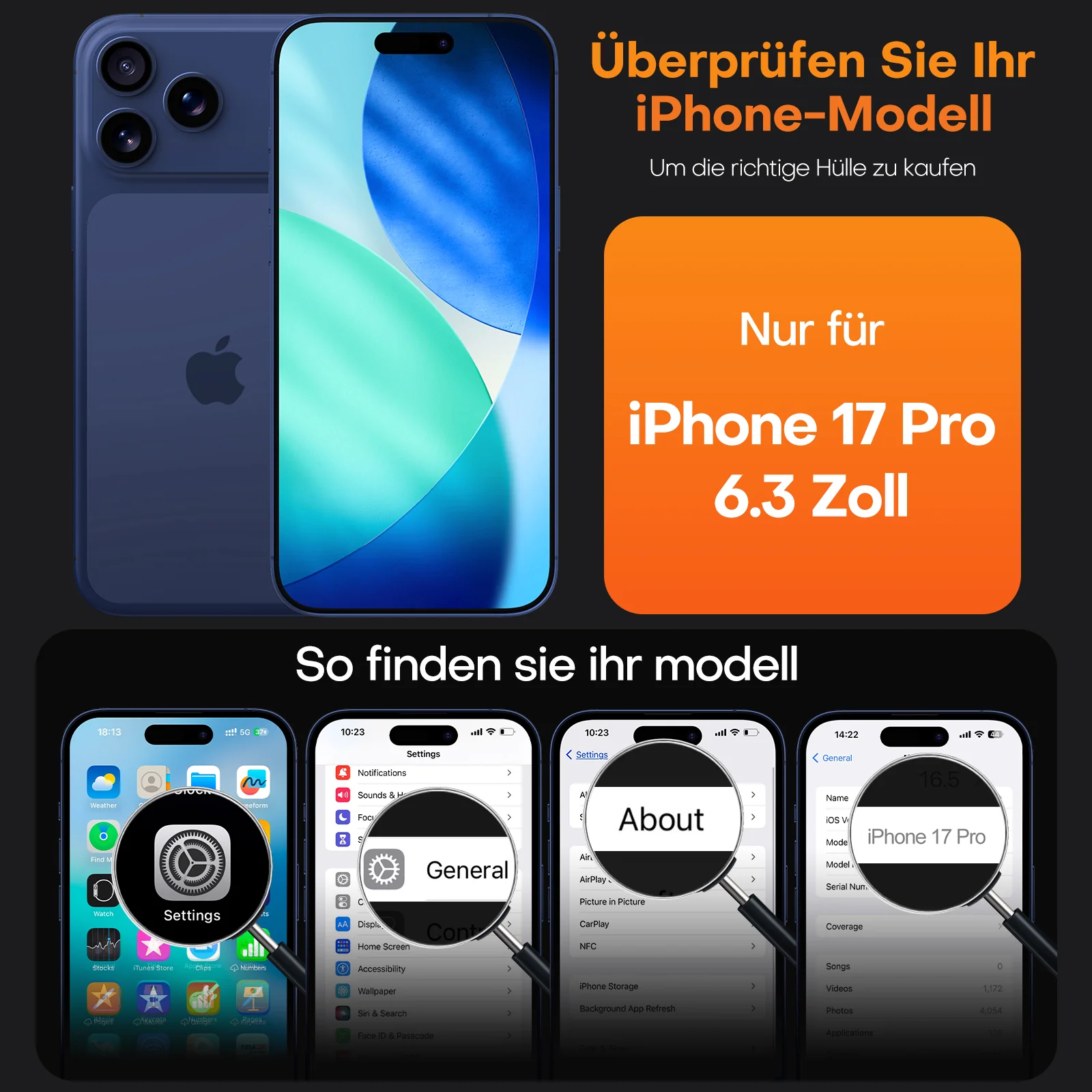 TAURI for iPhone 17 Pro Case, Full Camera Protection with Screen Protector, Translucent Matte Military-Grade Protection Shockproof Slim Phone Case for iPhone 17 Pro, Matte Blue - Image 6