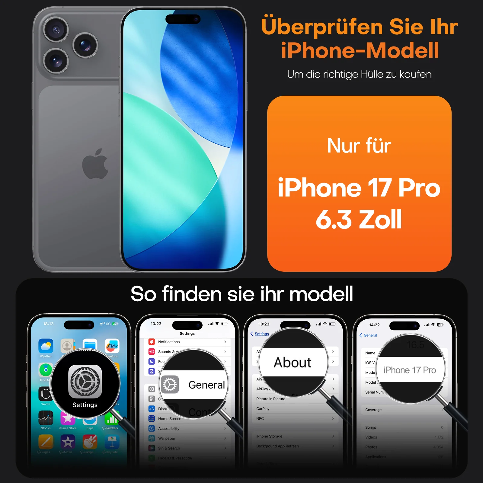 TAURI for iPhone 17 Pro Case, Full Camera Protection with Screen Protector, Translucent Matte Military-Grade Protection Shockproof Slim Phone Case for iPhone 17 Pro, Matte Black - Image 6