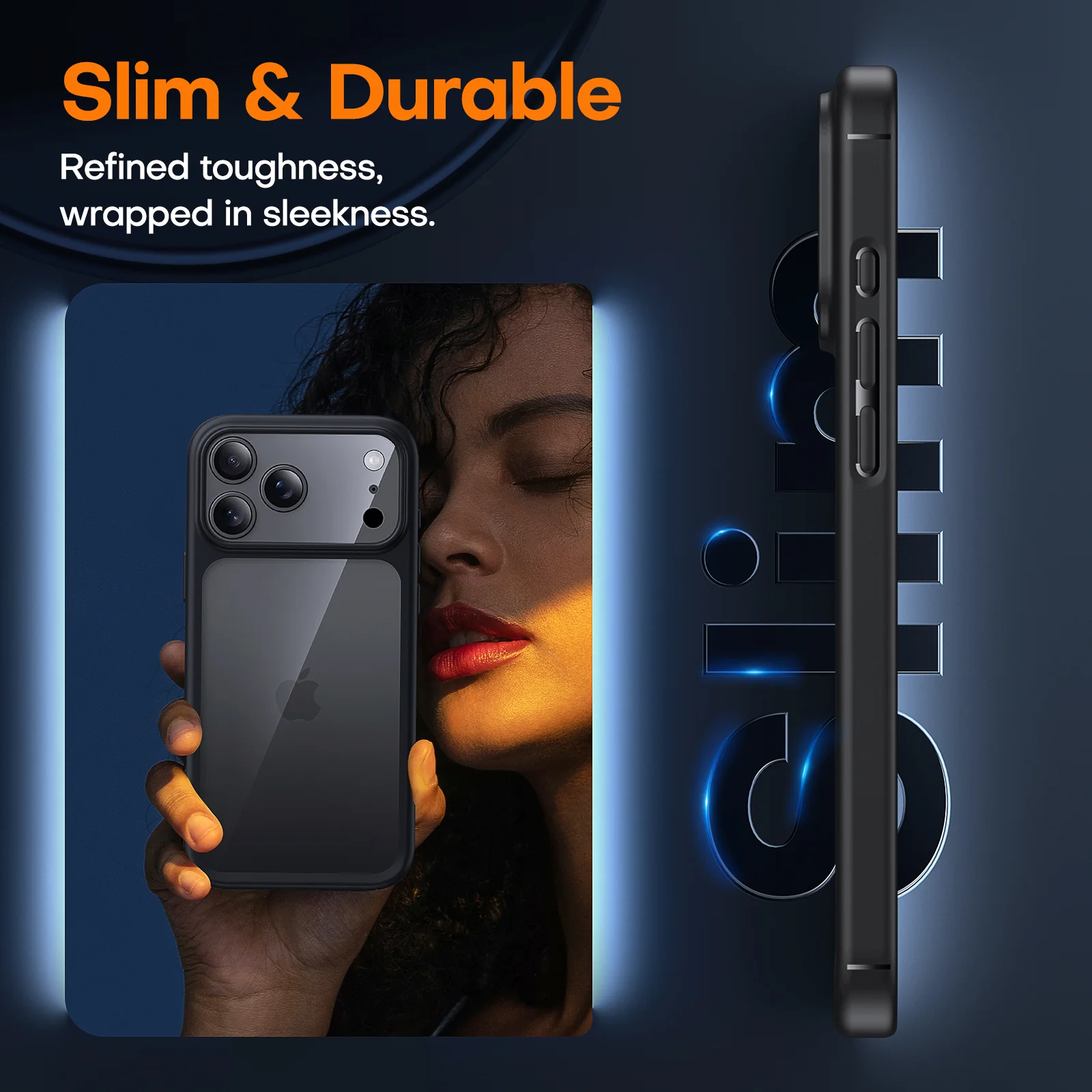 TAURI for iPhone 17 Pro Max Case, Full Camera Protection with Screen Protector, Anti-Yellowing Military-Grade Protection Shockproof Slim Phone Case for iPhone 17 ProMax, Black - Image 5