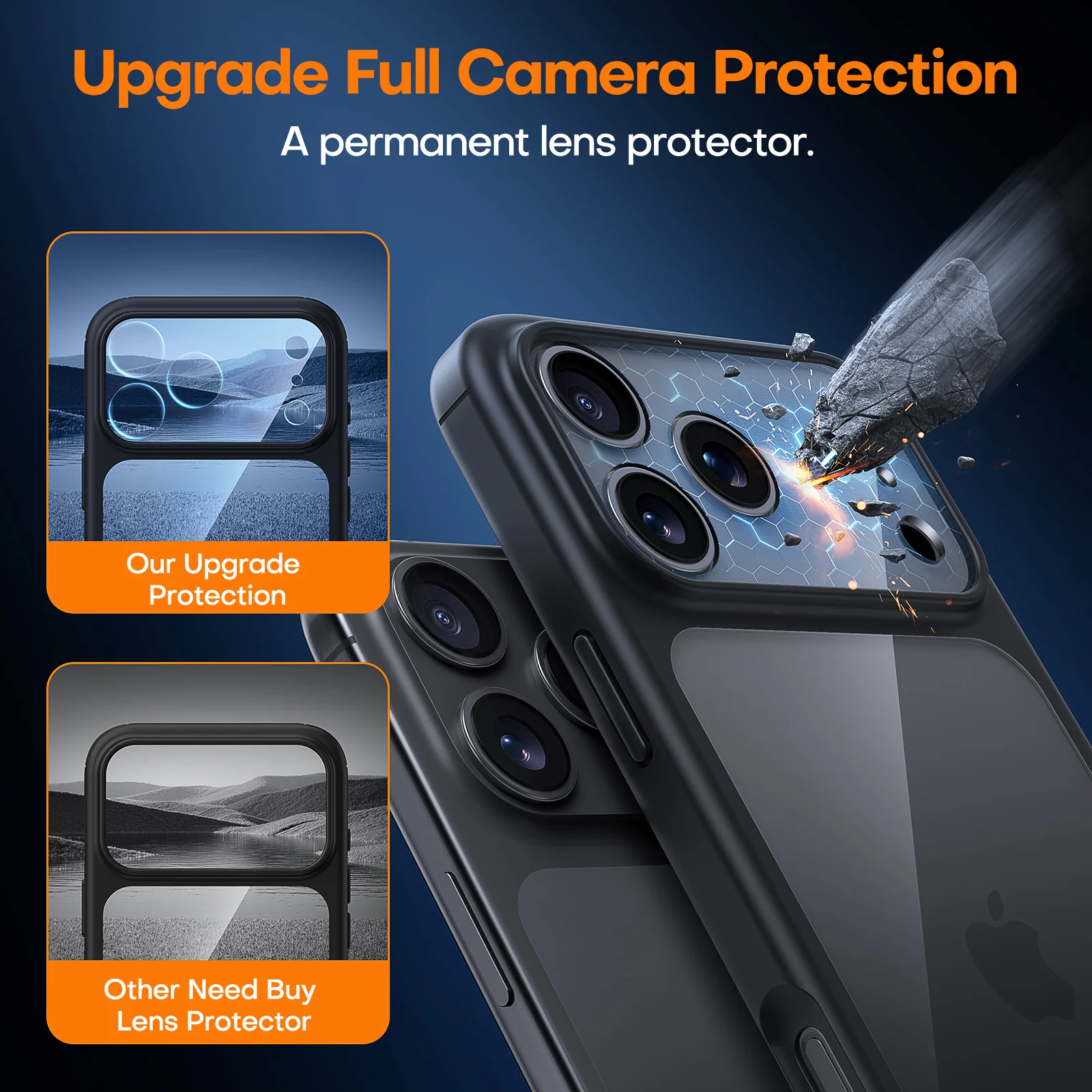 TAURI for iPhone 17 Pro Max Case, Full Camera Protection with Screen Protector, Anti-Yellowing Military-Grade Protection Shockproof Slim Phone Case for iPhone 17 ProMax, Black - Image 7