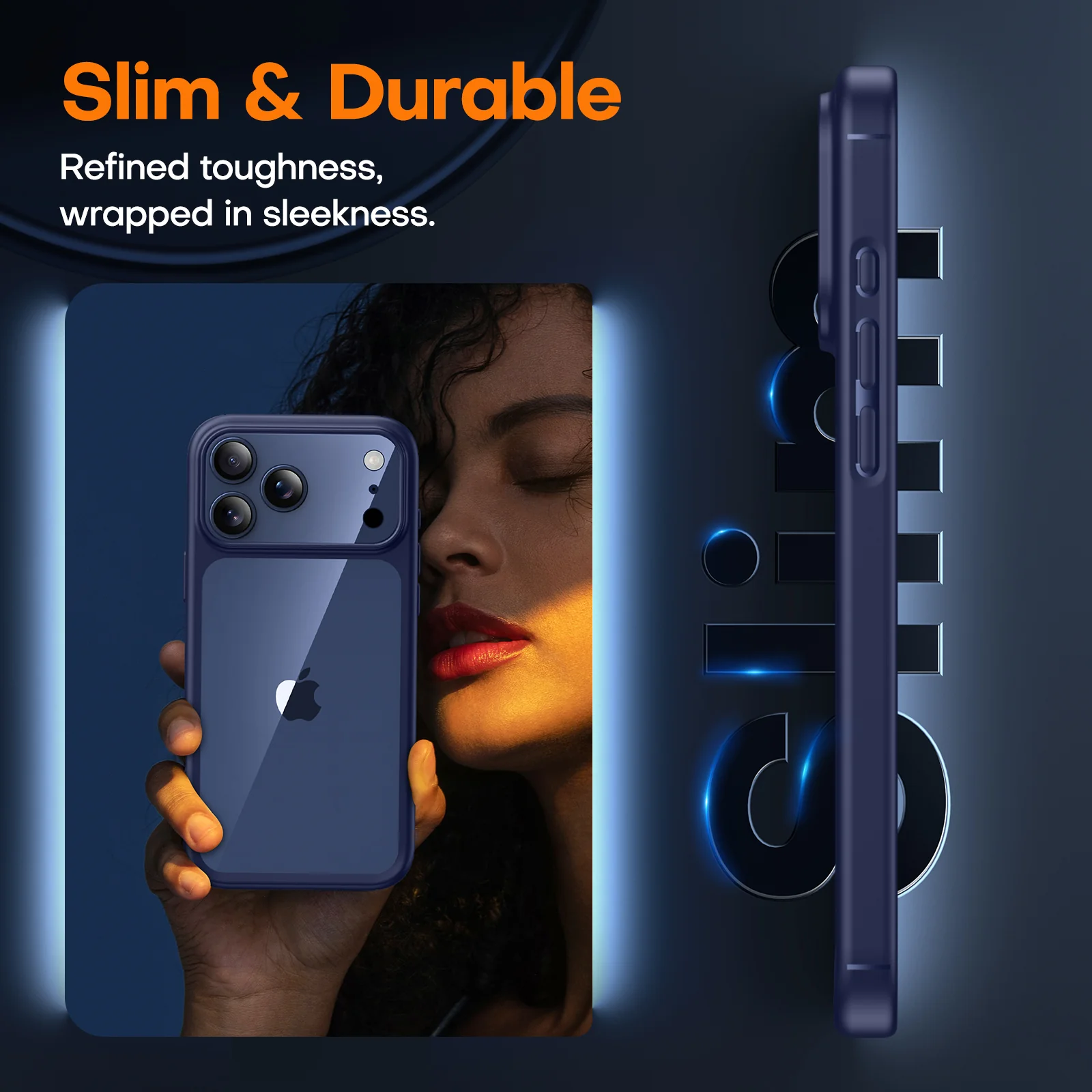 TAURI for iPhone 17 Pro Max Case, Full Camera Protection with Screen Protector, Anti-Yellowing Military-Grade Protection Shockproof Slim Phone Case for iPhone 17 ProMax, Blue - Image 4