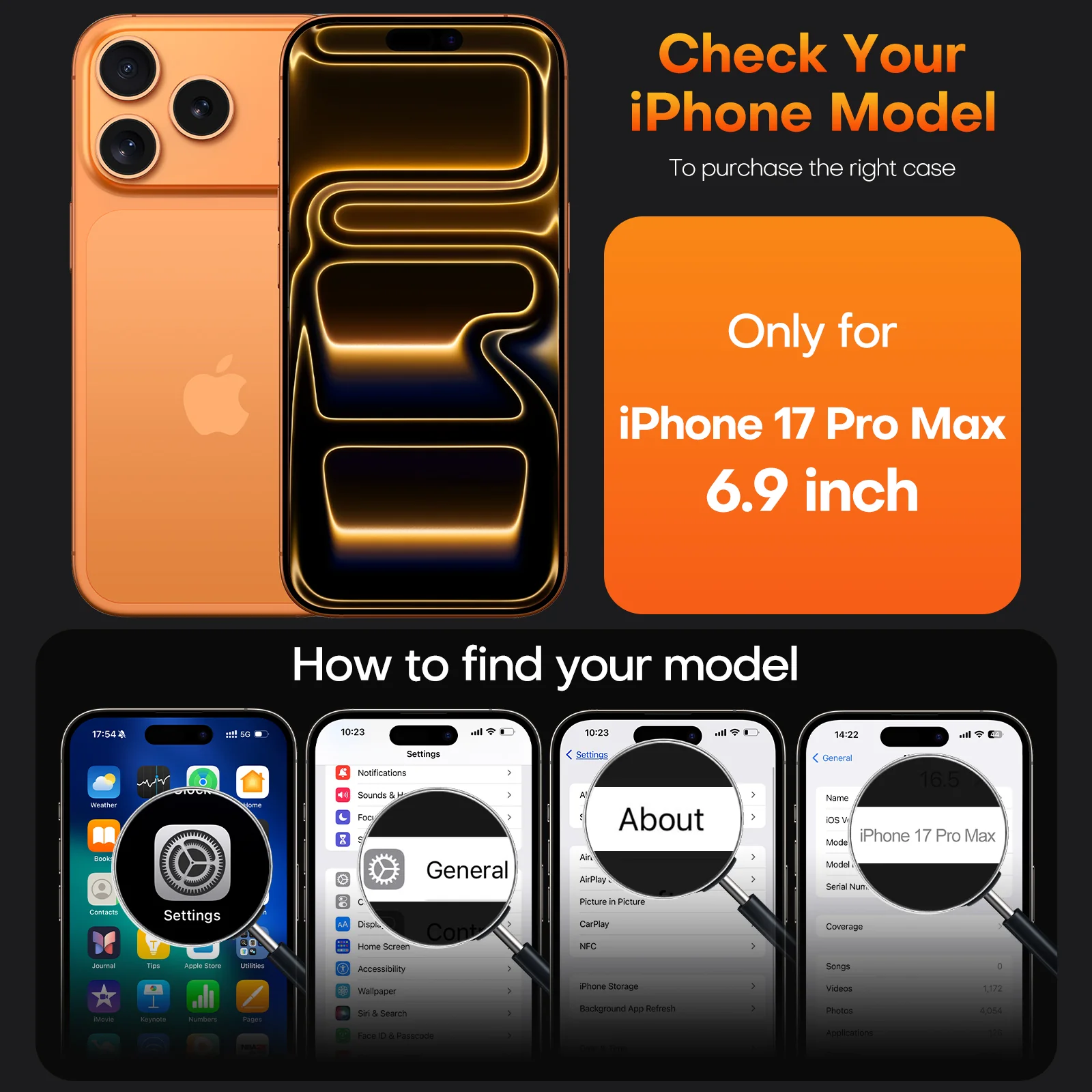 TAURI for iPhone 17 Pro Max Case, Full Camera Protection with Screen Protector, Anti-Yellowing Military-Grade Protection Shockproof Slim Phone Case for iPhone 17 ProMax, Clear - Image 4