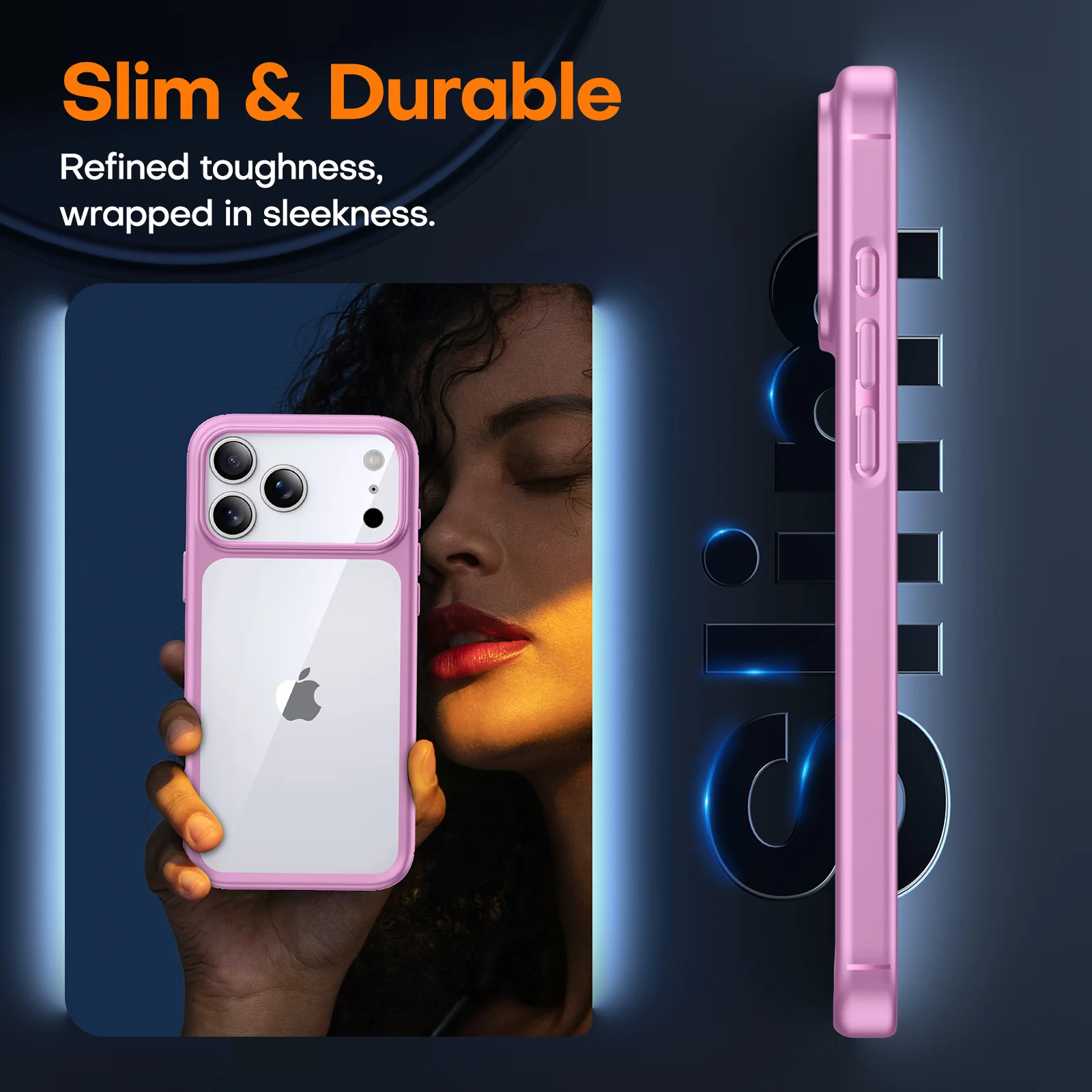 TAURI for iPhone 17 Pro Max Case, Full Camera Protection with Screen Protector, Anti-Yellowing Military-Grade Protection Shockproof Slim Phone Case for iPhone 17 ProMax, Pink - Image 5