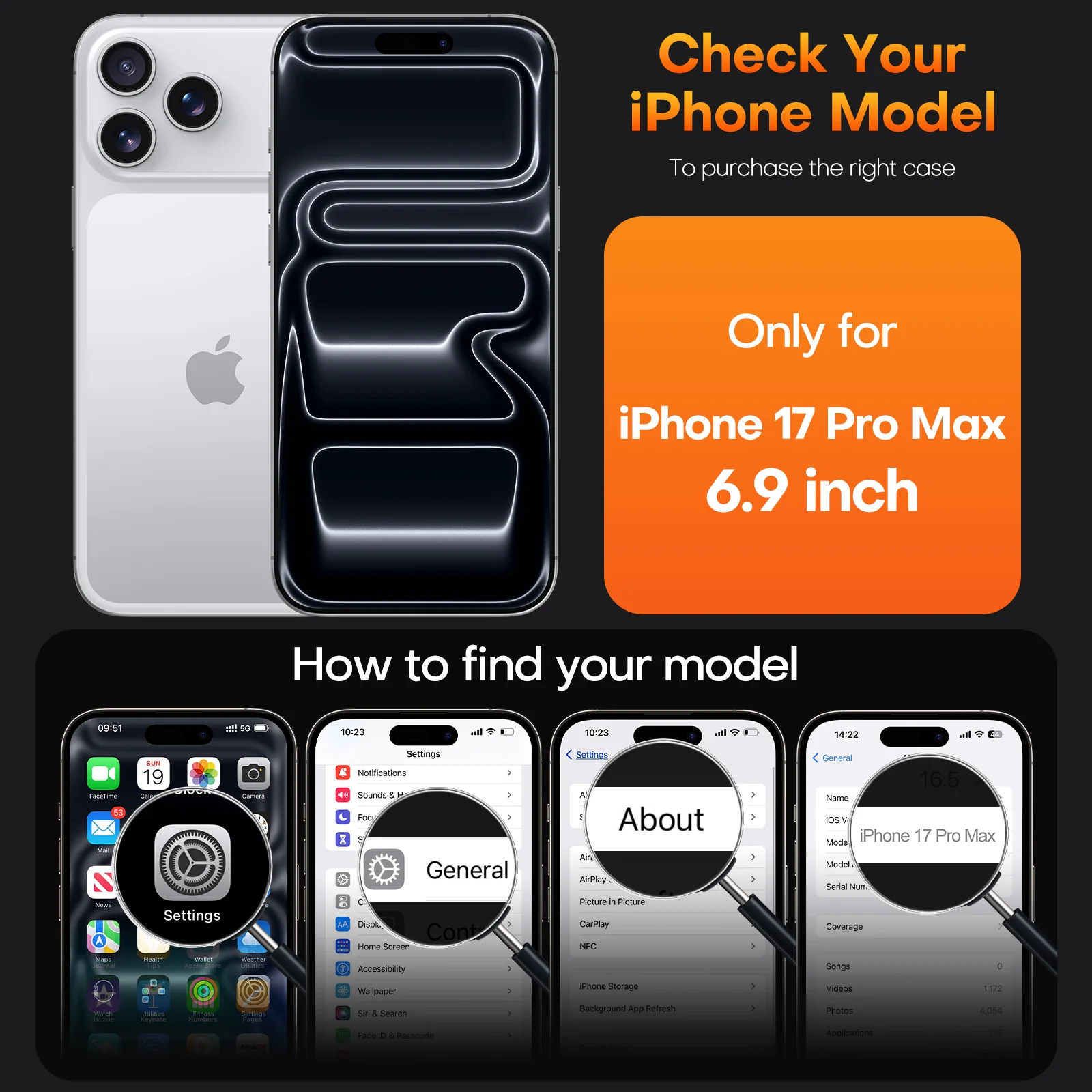 TAURI for iPhone 17 Pro Max Case, Full Camera Protection with Screen Protector, Anti-Yellowing Military-Grade Protection Shockproof Slim Phone Case for iPhone 17 ProMax, Grey - Image 3