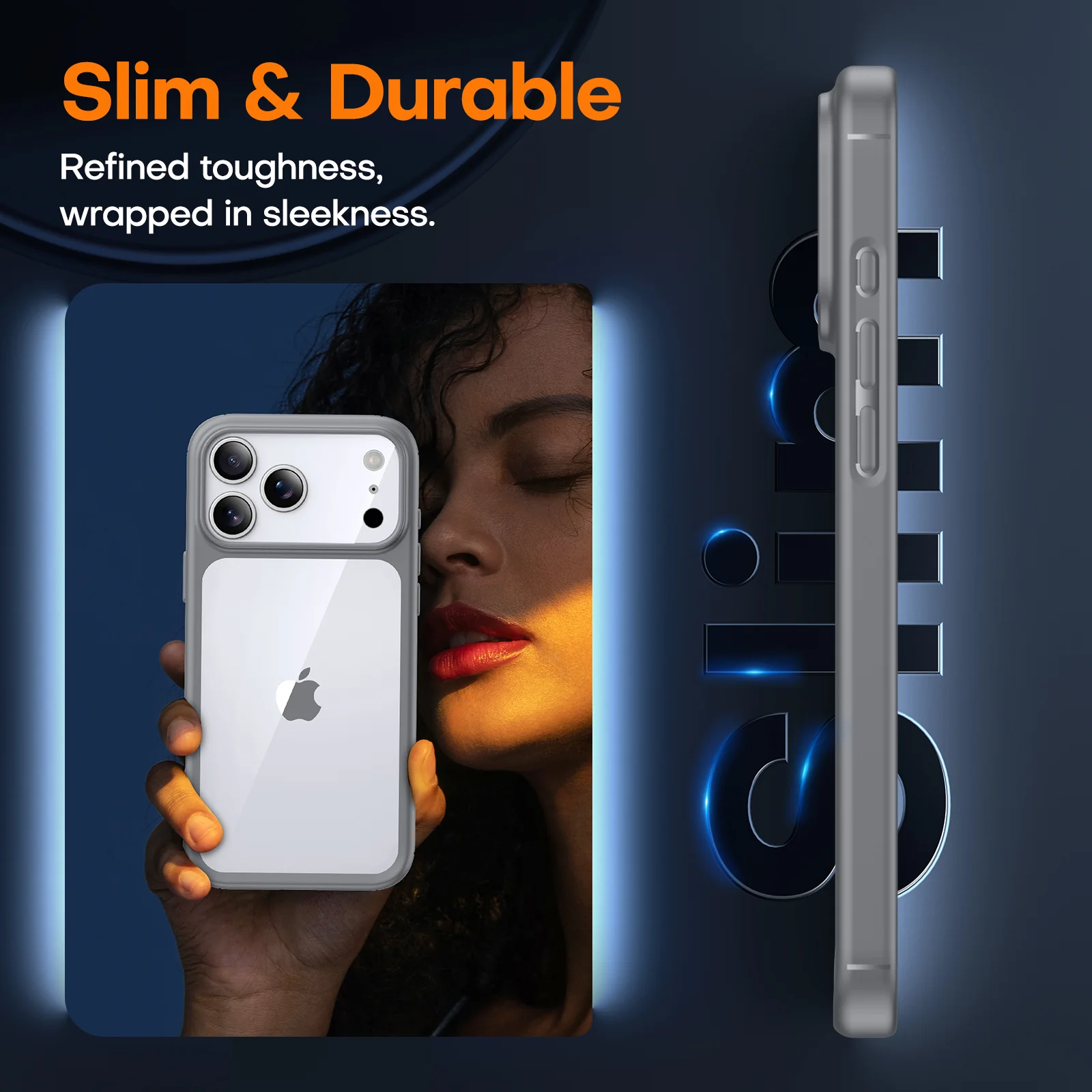 TAURI for iPhone 17 Pro Max Case, Full Camera Protection with Screen Protector, Anti-Yellowing Military-Grade Protection Shockproof Slim Phone Case for iPhone 17 ProMax, Grey - Image 6