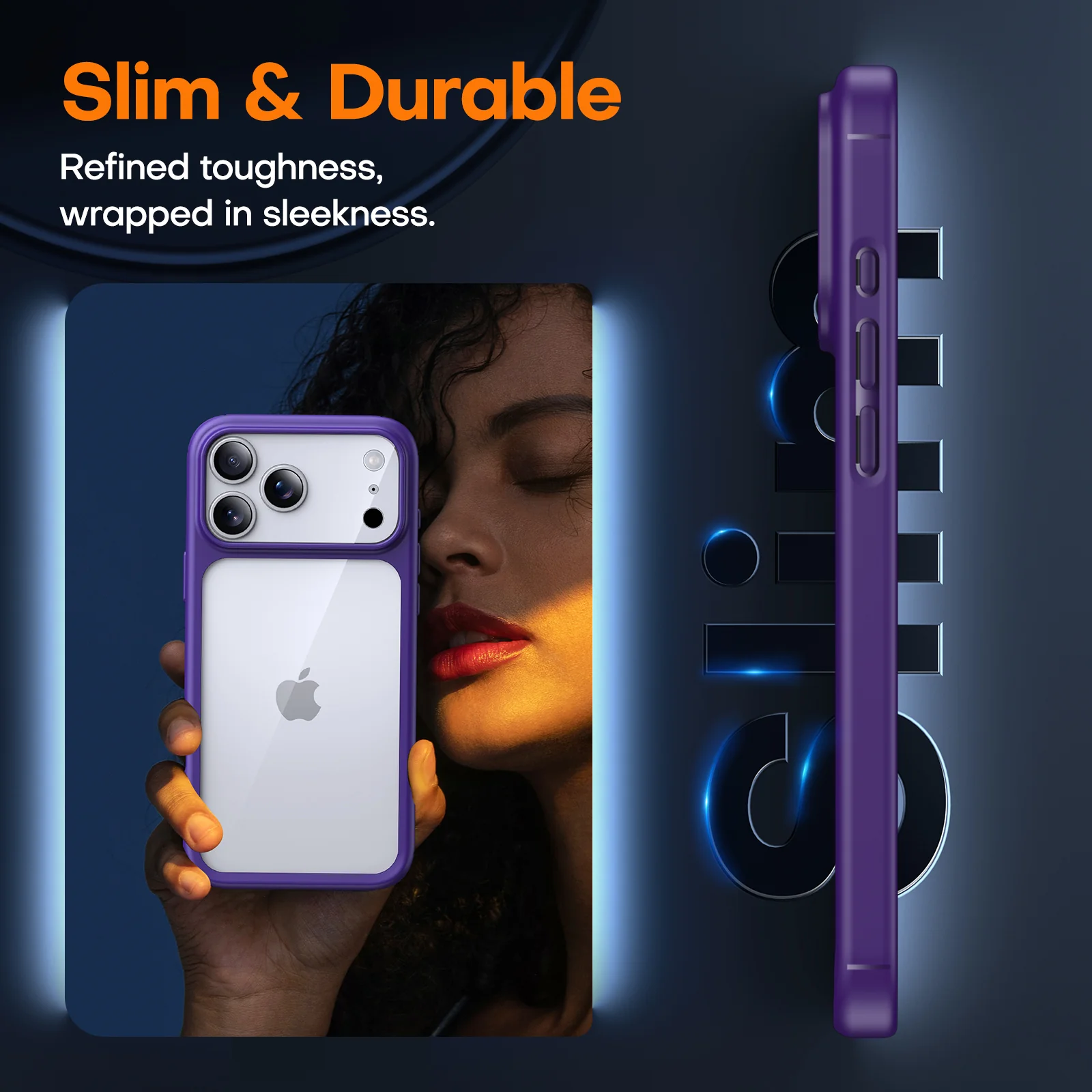 TAURI for iPhone 17 Pro Max Case, Full Camera Protection with Screen Protector, Anti-Yellowing Military-Grade Protection Shockproof Slim Phone Case for iPhone 17 ProMax, Purple - Image 5