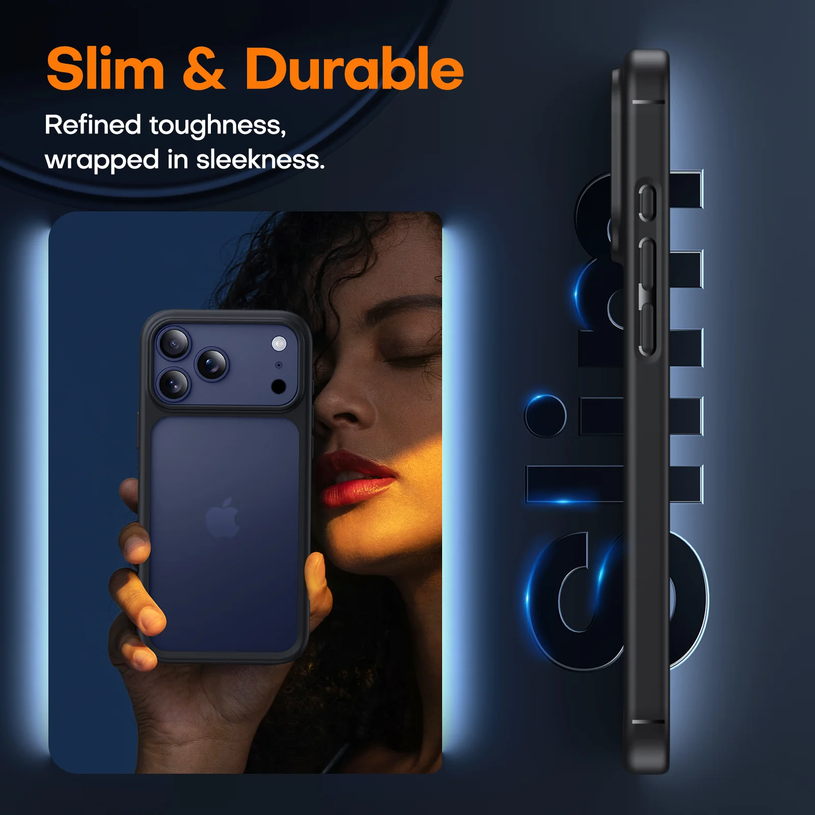 TAURI for iPhone 17 Pro Max Case, Full Camera Protection with Screen Protector, Translucent Matte Military-Grade Protection Shockproof Slim Phone Case for iPhone 17 ProMax, Matte Black - Image 3