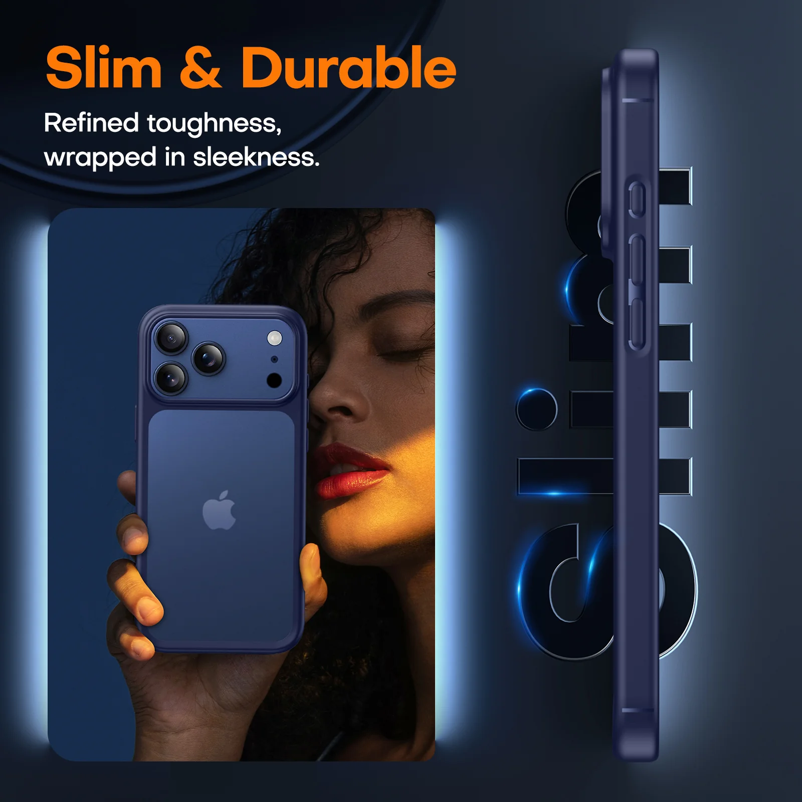 TAURI for iPhone 17 Pro Max Case, Full Camera Protection with Screen Protector, Translucent Matte Military-Grade Protection Shockproof Slim Phone Case for iPhone 17 ProMax, Matte Blue - Image 5