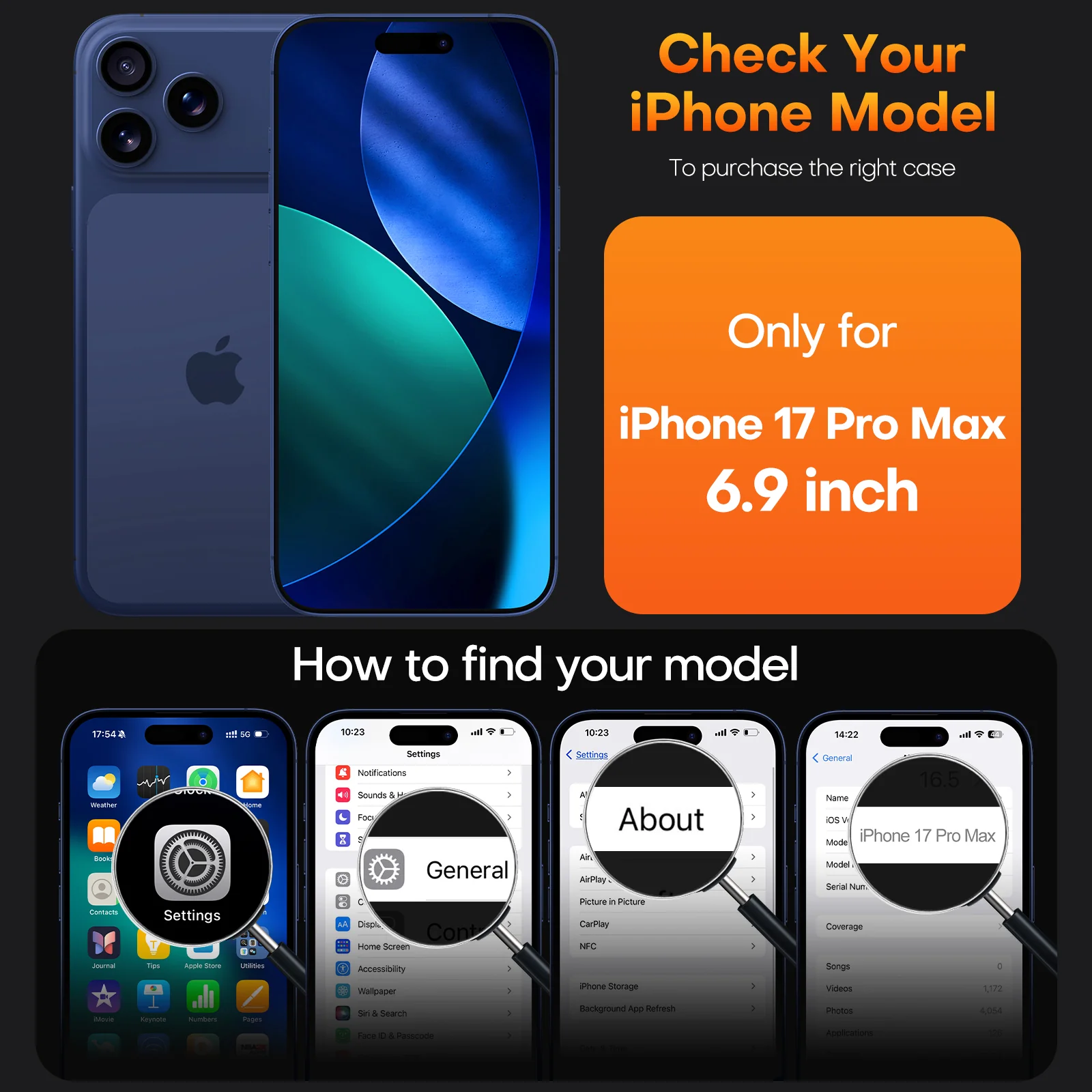 TAURI for iPhone 17 Pro Max Case, Full Camera Protection with Screen Protector, Translucent Matte Military-Grade Protection Shockproof Slim Phone Case for iPhone 17 ProMax, Matte Blue - Image 6