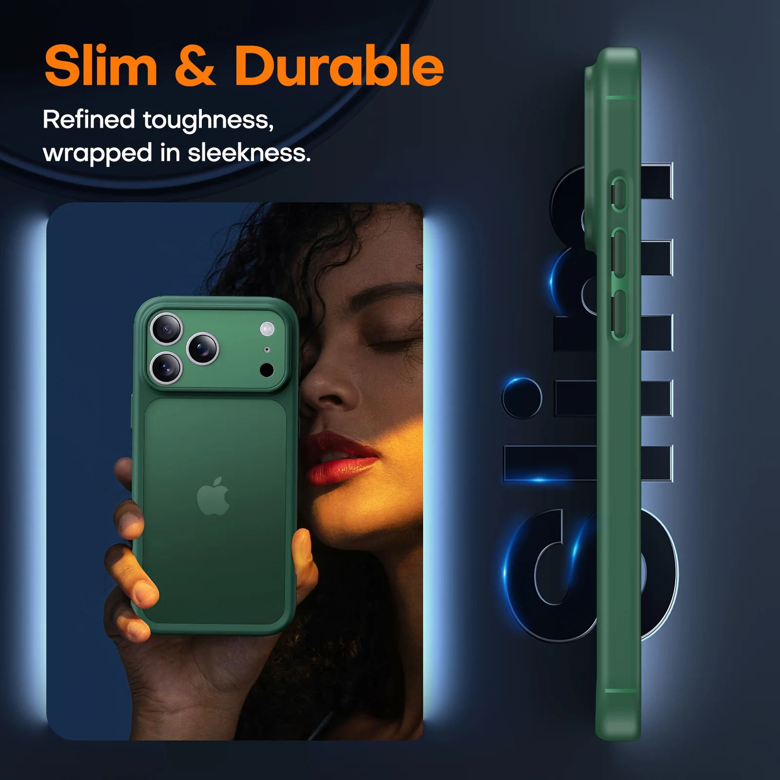 TAURI for iPhone 17 Pro Max Case, Full Camera Protection with Screen Protector, Translucent Matte Military-Grade Protection Shockproof Slim Phone Case for iPhone 17 ProMax, Matte Green - Image 5