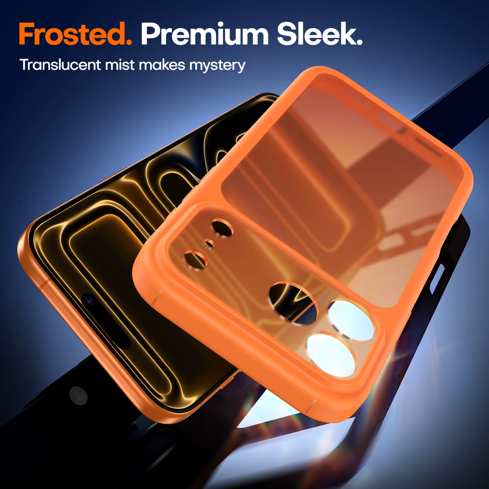 TAURI for iPhone 17 Pro Max Case, Full Camera Protection with Screen Protector, Translucent Matte Military-Grade Protection Shockproof Slim Phone Case for iPhone 17 ProMax, Matte Orange - Image 3