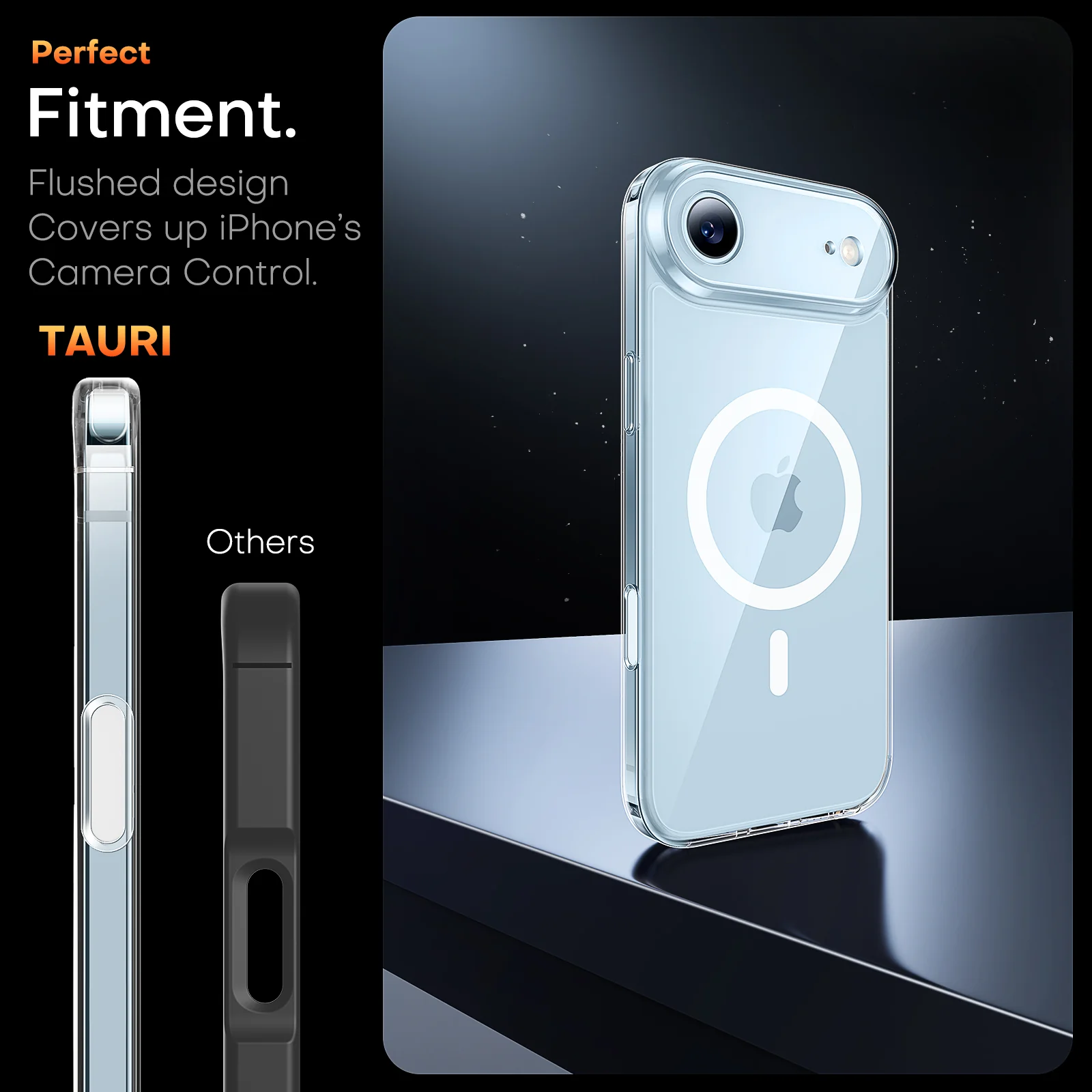 TAURI for iPhone Air Case, Camera Control Full Camera Protection, with Screen Protector, Military-Grade Protection Shockproof Phone Case for iPhone Air, Clear - Image 3