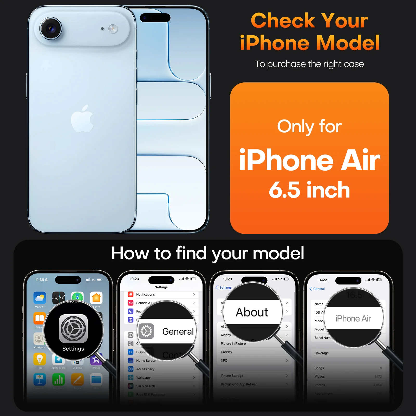 TAURI for iPhone Air Case, Compatible with MagSafe with Screen Protector, Full Camera Protection, Anti-Yellowing Military-Grade Protection Shockproof Slim Magnetic Case for iPhone Air, Clear - Image 4