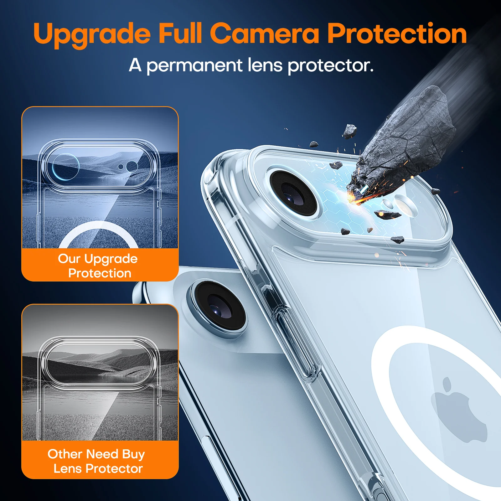 TAURI for iPhone Air Case, Compatible with MagSafe with Screen Protector, Full Camera Protection, Anti-Yellowing Military-Grade Protection Shockproof Slim Magnetic Case for iPhone Air, Clear - Image 7