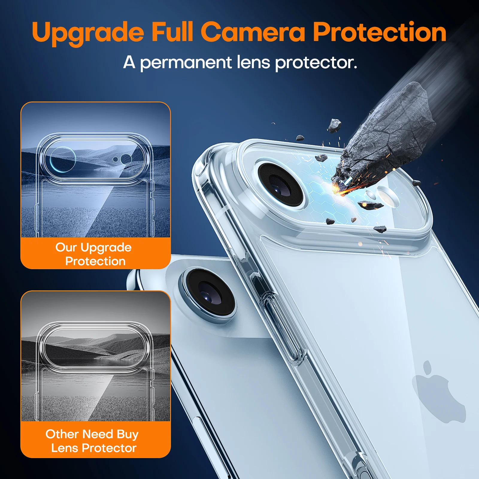 TAURI for iPhone Air Case, Full Camera Protection with Screen Protector, Anti-Yellowing Military-Grade Protection Shockproof Slim Phone Case for iPhone 17 Air 6.5 inch, Clear - Image 7