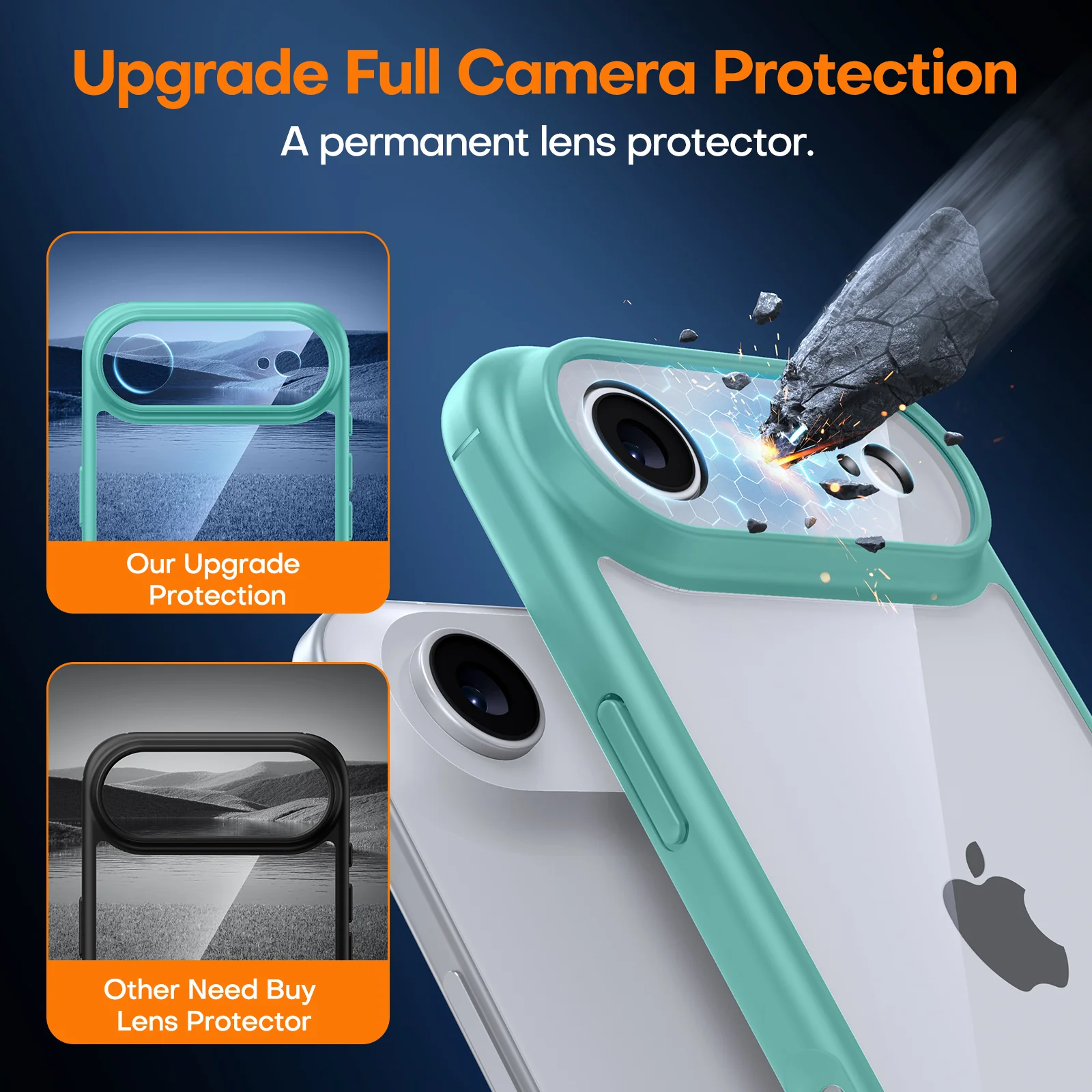 TAURI for iPhone Air Case, Full Camera Protection with Screen Protector, Anti-Yellowing Military-Grade Protection Shockproof Slim Phone Case for iPhone 17 Air 6.5 inch, Green - Image 7