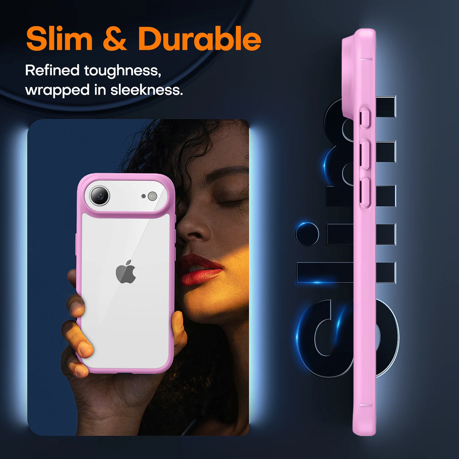 TAURI for iPhone Air Case, Full Camera Protection with Screen Protector, Anti-Yellowing Military-Grade Protection Shockproof Slim Phone Case for iPhone 17 Air 6.5 inch, Pink - Image 5