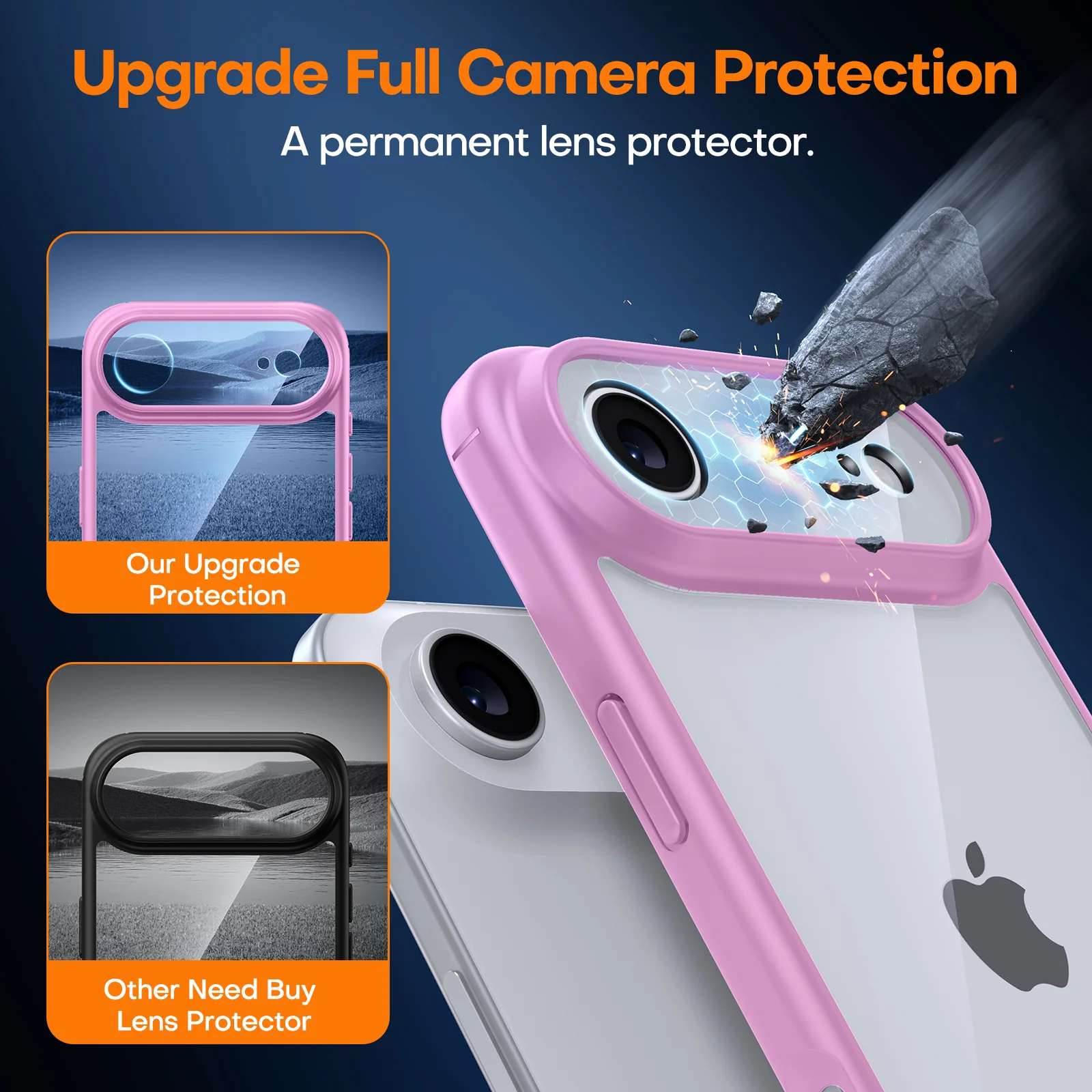 TAURI for iPhone Air Case, Full Camera Protection with Screen Protector, Anti-Yellowing Military-Grade Protection Shockproof Slim Phone Case for iPhone 17 Air 6.5 inch, Pink - Image 7