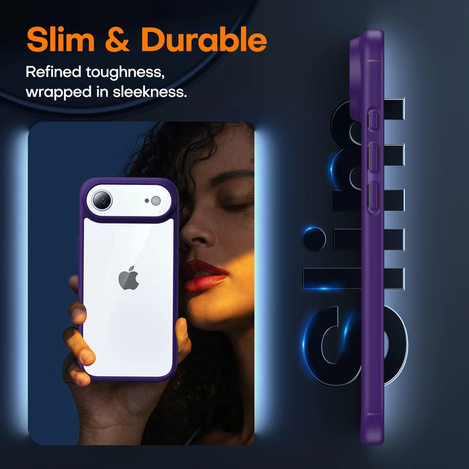 TAURI for iPhone Air Case, Full Camera Protection with Screen Protector, Anti-Yellowing Military-Grade Protection Shockproof Slim Phone Case for iPhone 17 Air 6.5 inch, Purple - Image 5