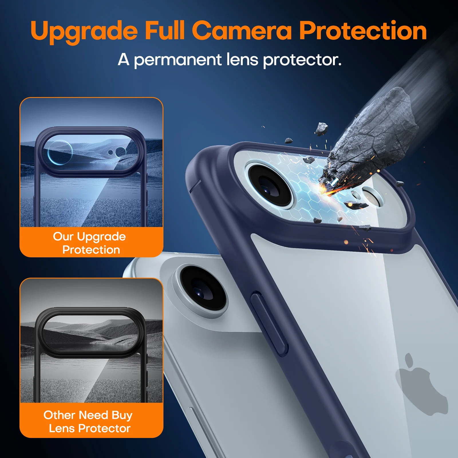 TAURI for iPhone Air Case, Full Camera Protection with Screen Protector, Anti-Yellowing Military-Grade Protection Shockproof Slim Phone Case for iPhone Air, Blue - Image 7