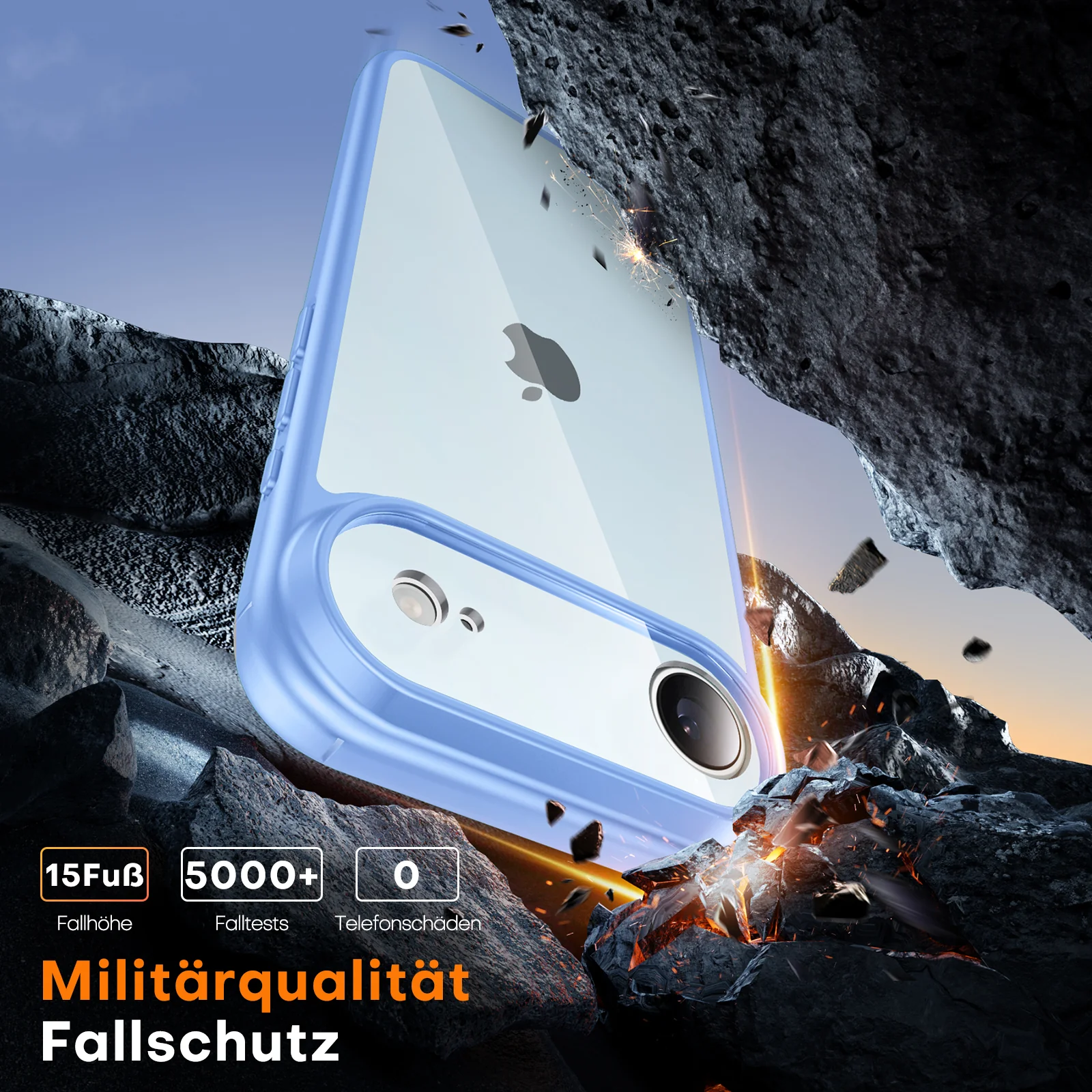 TAURI for iPhone Air Case, Full Camera Protection with Screen Protector, Anti-Yellowing Military-Grade Protection Shockproof Slim Phone Case for iPhone Air, Star Blue - Image 7