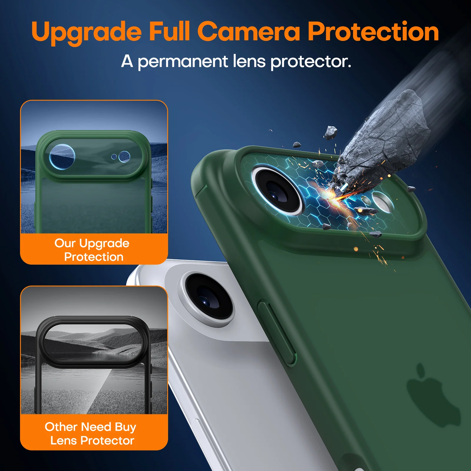 TAURI for iPhone Air Case, Full Camera Protection with Screen Protector, Translucent Matte Military-Grade Protection Shockproof Slim Phone Case for iPhone Air, Matte Green - Image 7