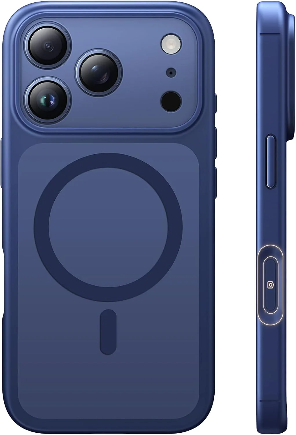 TAURI Magnetic for iPhone 17 Pro Max Case with Full Camera Protection [Camera Control Cover] Compatible with MagSafe, Matte Solid Color Back Shockproof Cover - Blue
