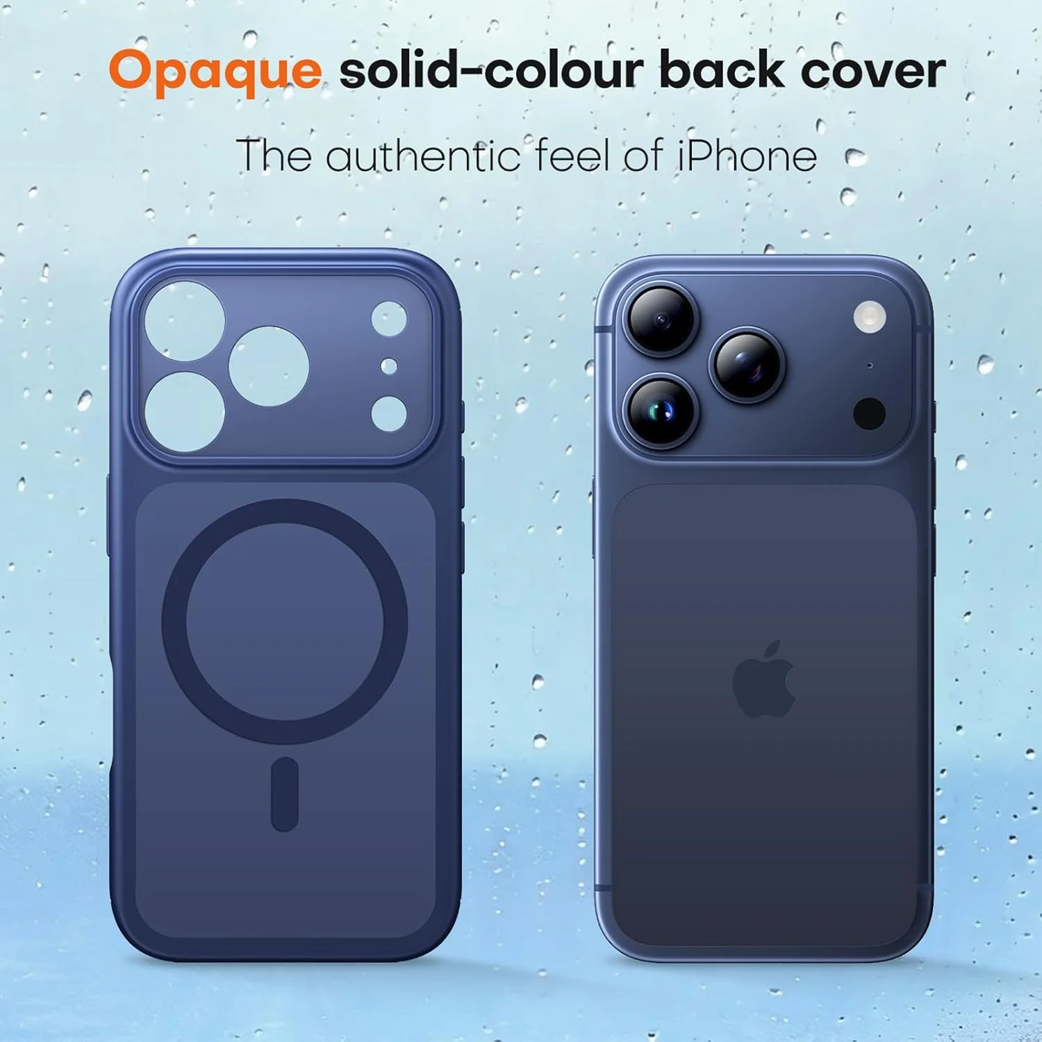 TAURI Magnetic for iPhone 17 Pro Max Case with Full Camera Protection [Camera Control Cover] Compatible with MagSafe, Matte Solid Color Back Shockproof Cover - Blue - Image 2