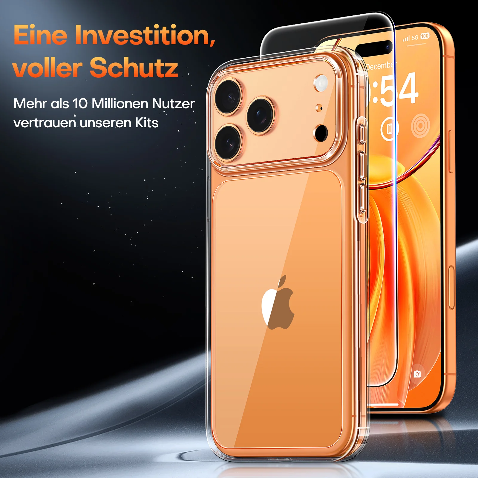 TAURI for iPhone 17 Pro Case, Full Camera Protection with Screen Protector, Anti-Yellowing Military-Grade Protection Shockproof Slim Phone Case for iPhone 17 Pro, Clear - Image 3