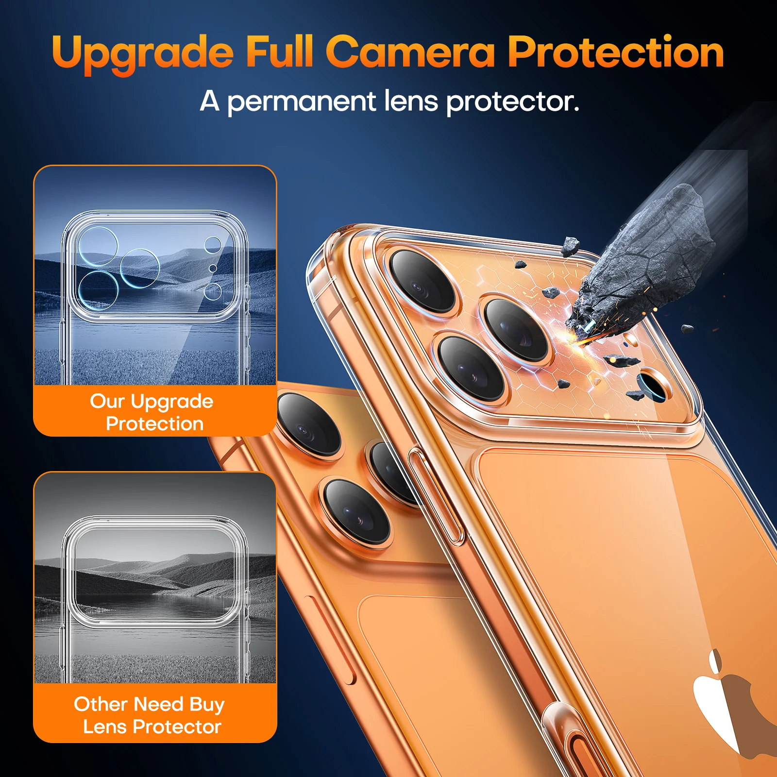 TAURI for iPhone 17 Pro Case, Full Camera Protection with Screen Protector, Anti-Yellowing Military-Grade Protection Shockproof Slim Phone Case for iPhone 17 Pro, Clear - Image 7