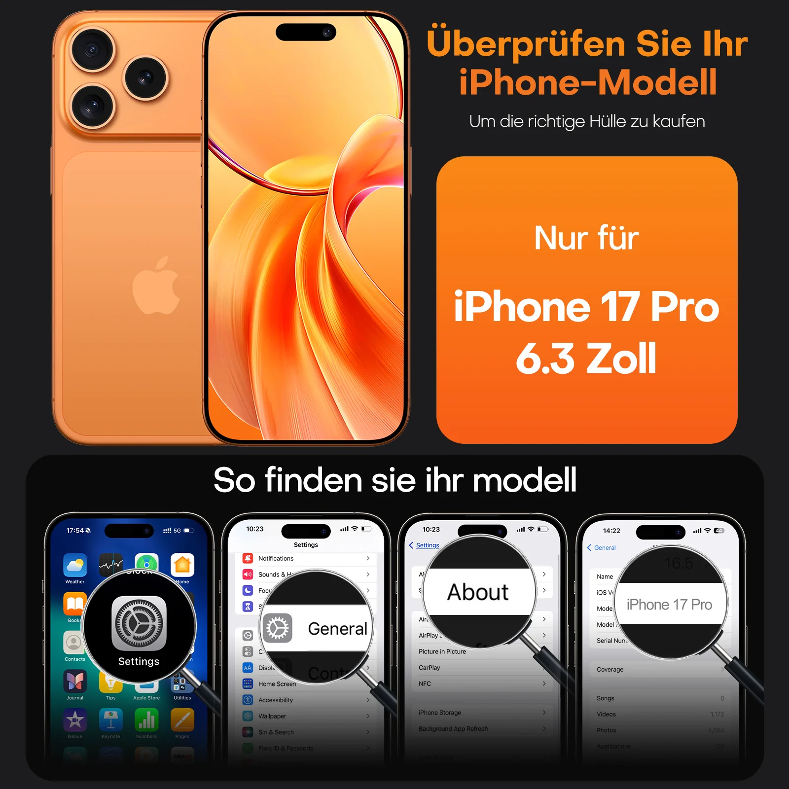 TAURI for iPhone 17 Pro Case, Full Camera Protection with Screen Protector, Anti-Yellowing Military-Grade Protection Shockproof Slim Phone Case for iPhone 17 Pro, Clear - Image 8