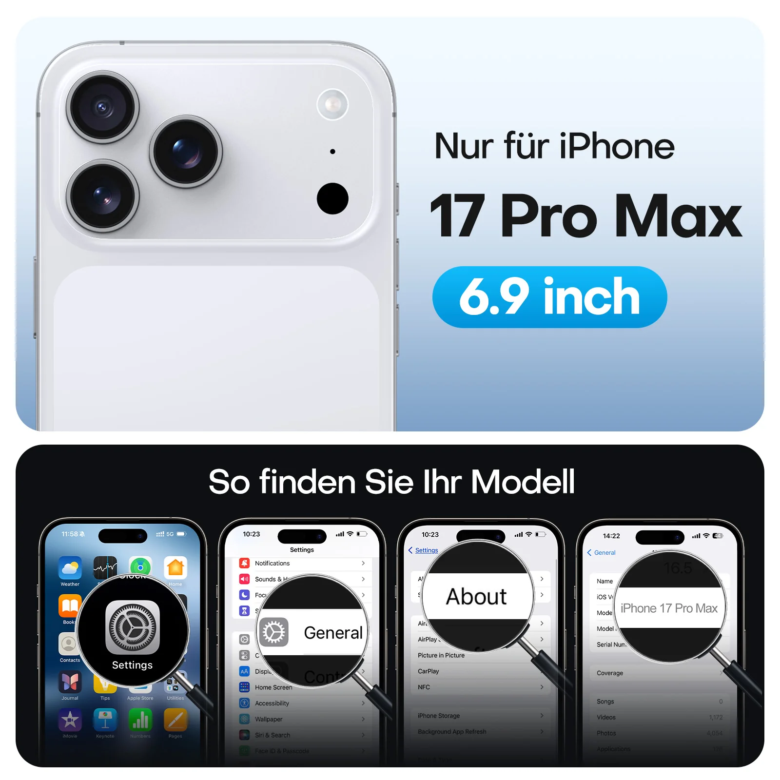 TAURI Original Design for iPhone 17 Pro Max Case, Compatible with MagSafe with Screen Protector, Anti-Yellowing Military-Grade Protection Shockproof Magnetic iPhone 17 ProMax Case, Clear White - Image 6